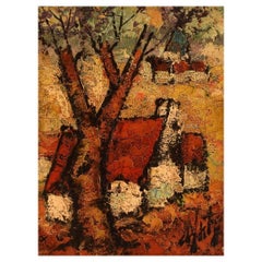 Henri Maurice D'ANTY (1910-1998). Oil on canvas. Expressionist landscape.