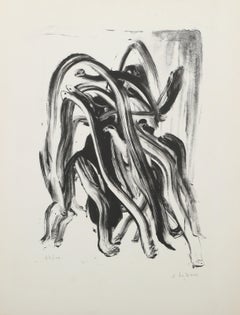 Abstract Composition, Abstract Expressionist Lithograph by Henri Michaux