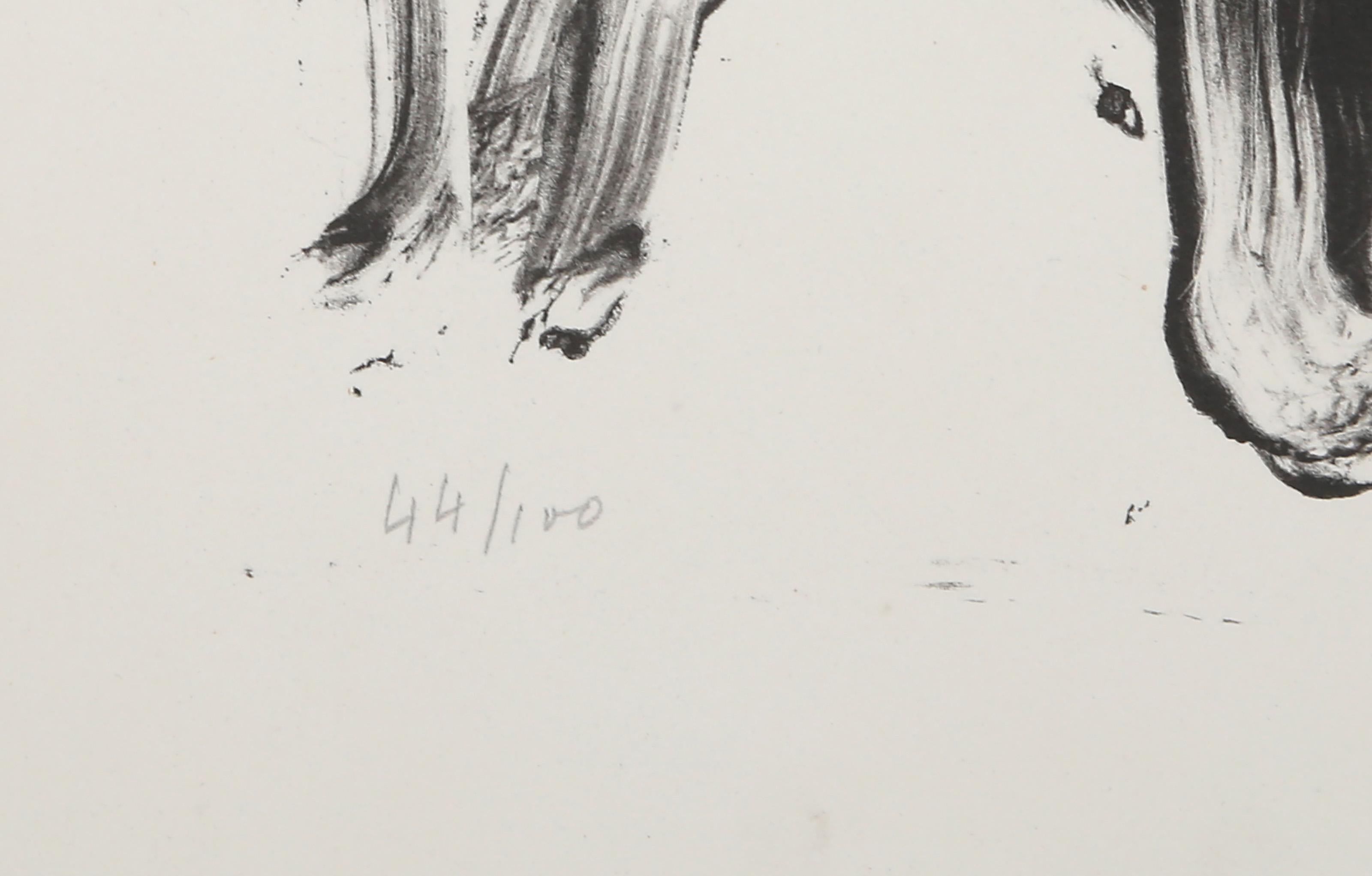 Abstract Composition, Abstract Expressionist Lithograph by Henri Michaux For Sale 2