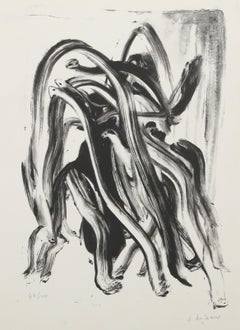Abstract Composition, Abstract Expressionist Lithograph by Henri Michaux