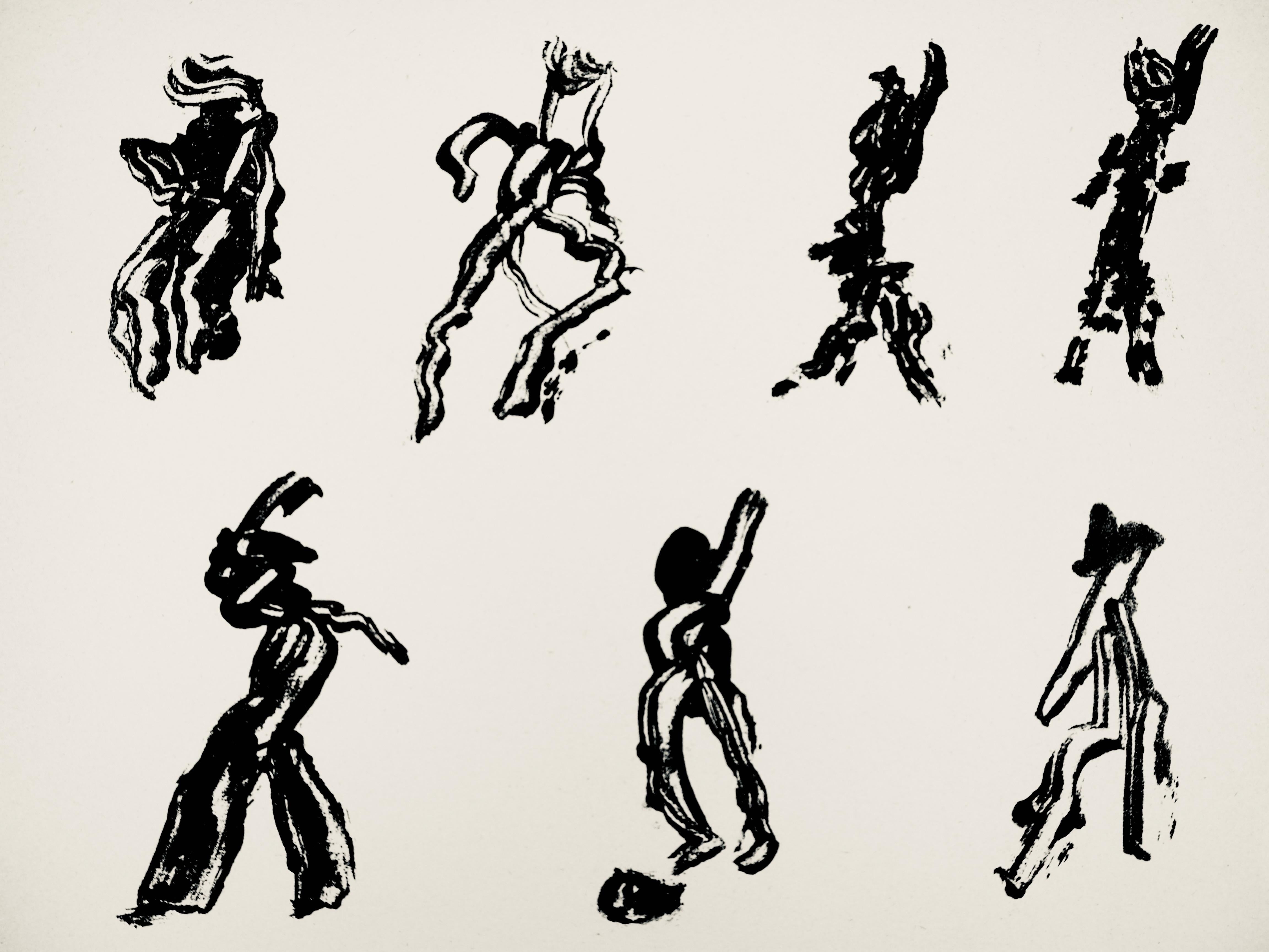 Composición (Mason 21), Société internationale d'art XXe siècle - Print Moderno de Henri Michaux