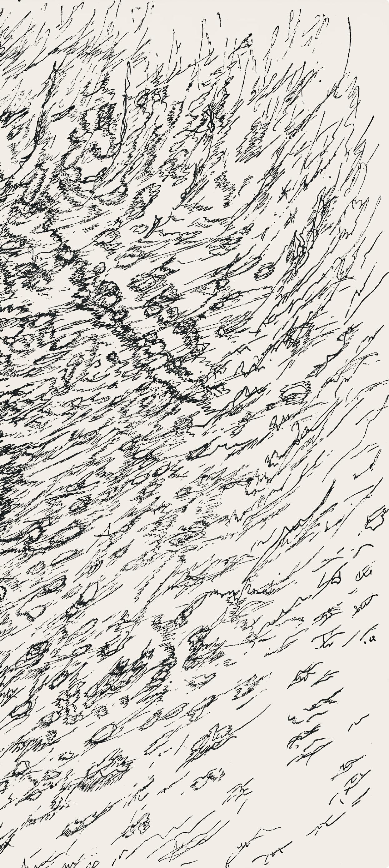 Composition, Société internationale d'art XXe siècle - Gray Abstract Print by Henri Michaux