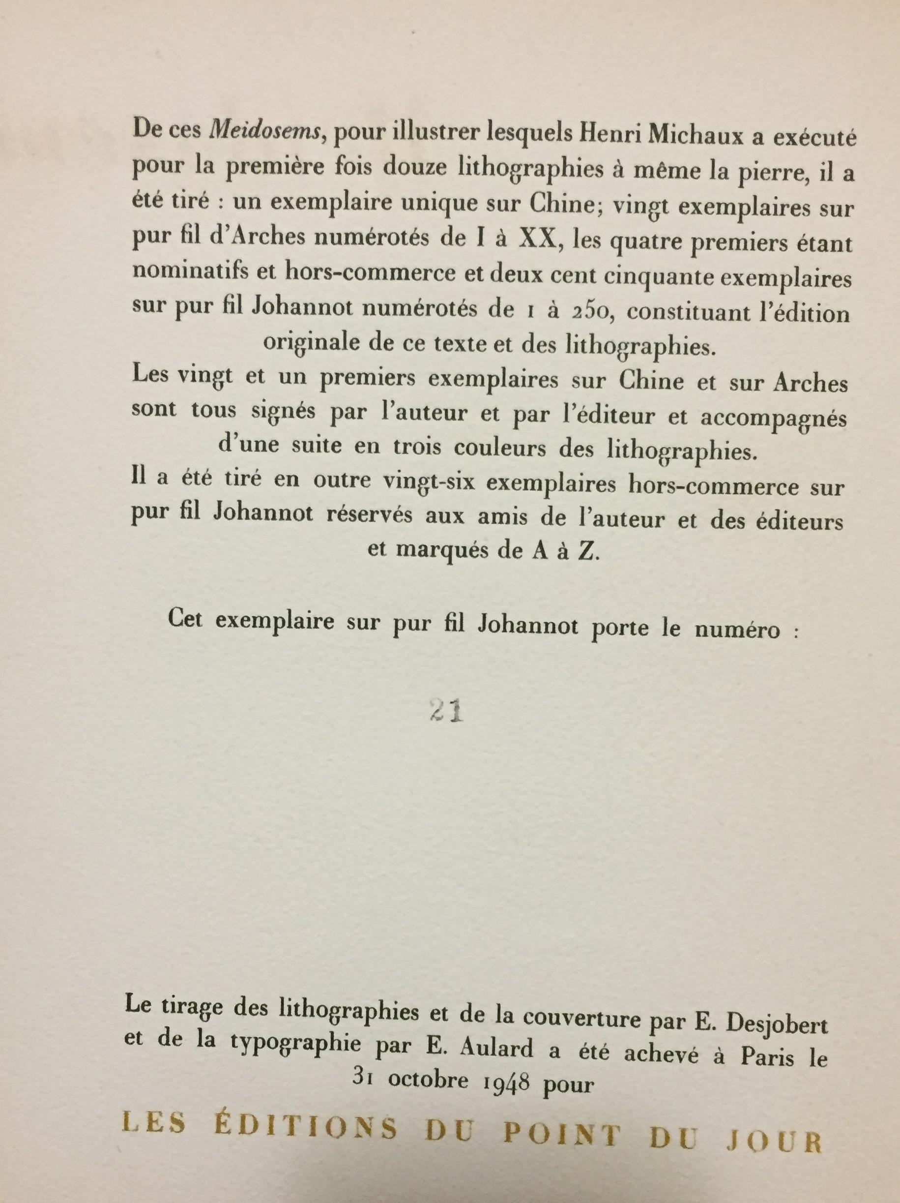 Meidoseme (Moderne), Print, von Henri Michaux