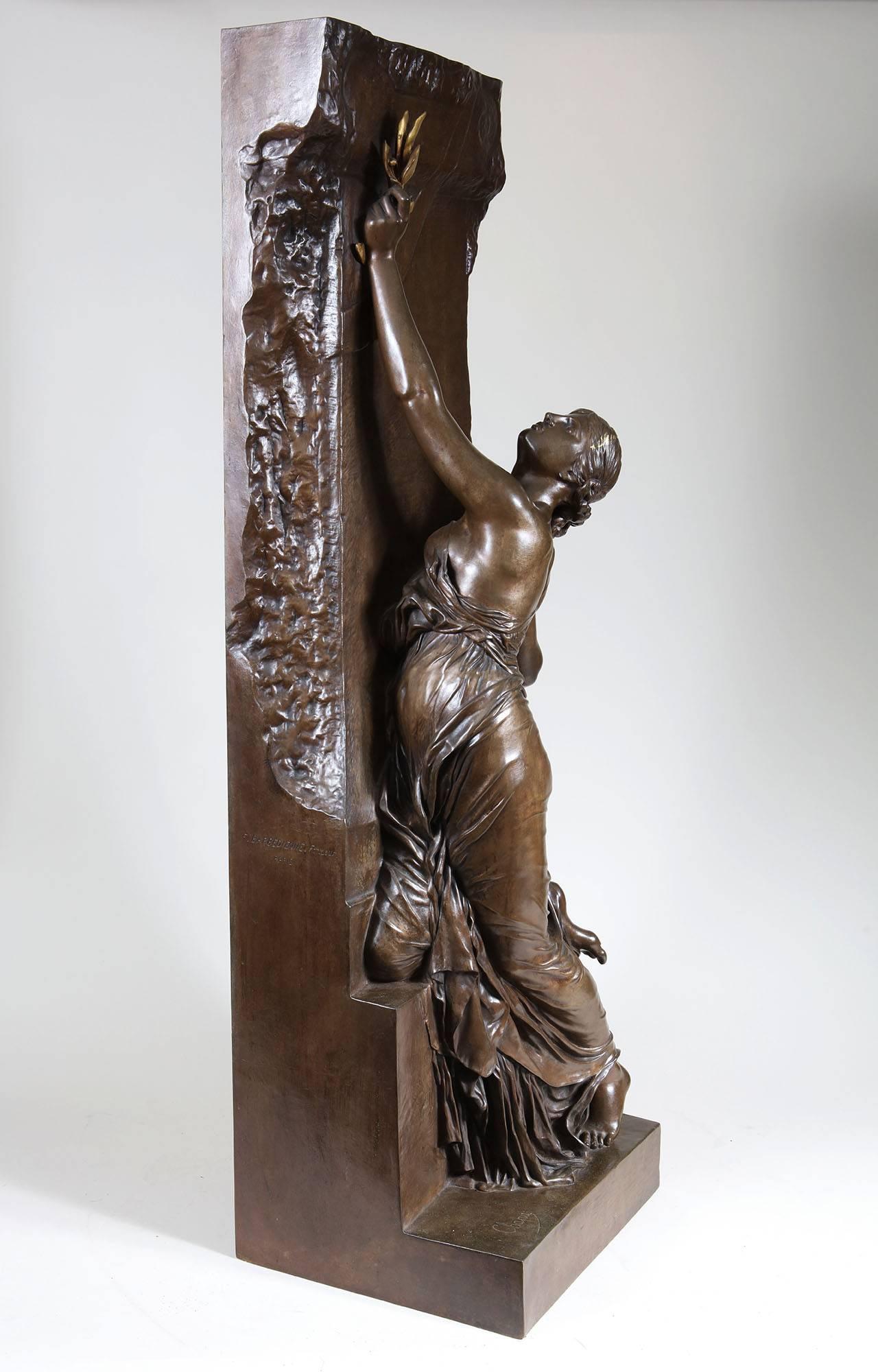 Français Statue en bronze « La Jeunesse » d'Henri Michel Chapu par Barbedienne en vente
