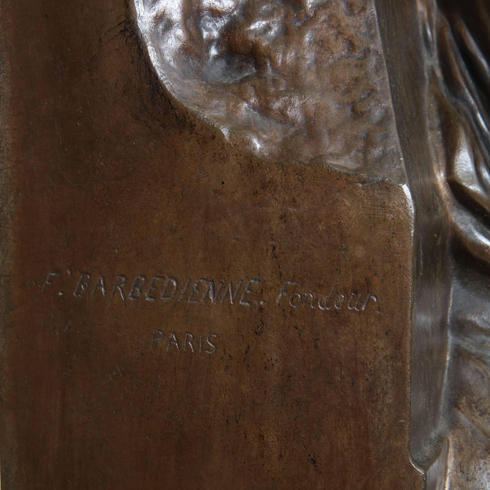 Francese Statua in bronzo di Henri Michel Chapu 