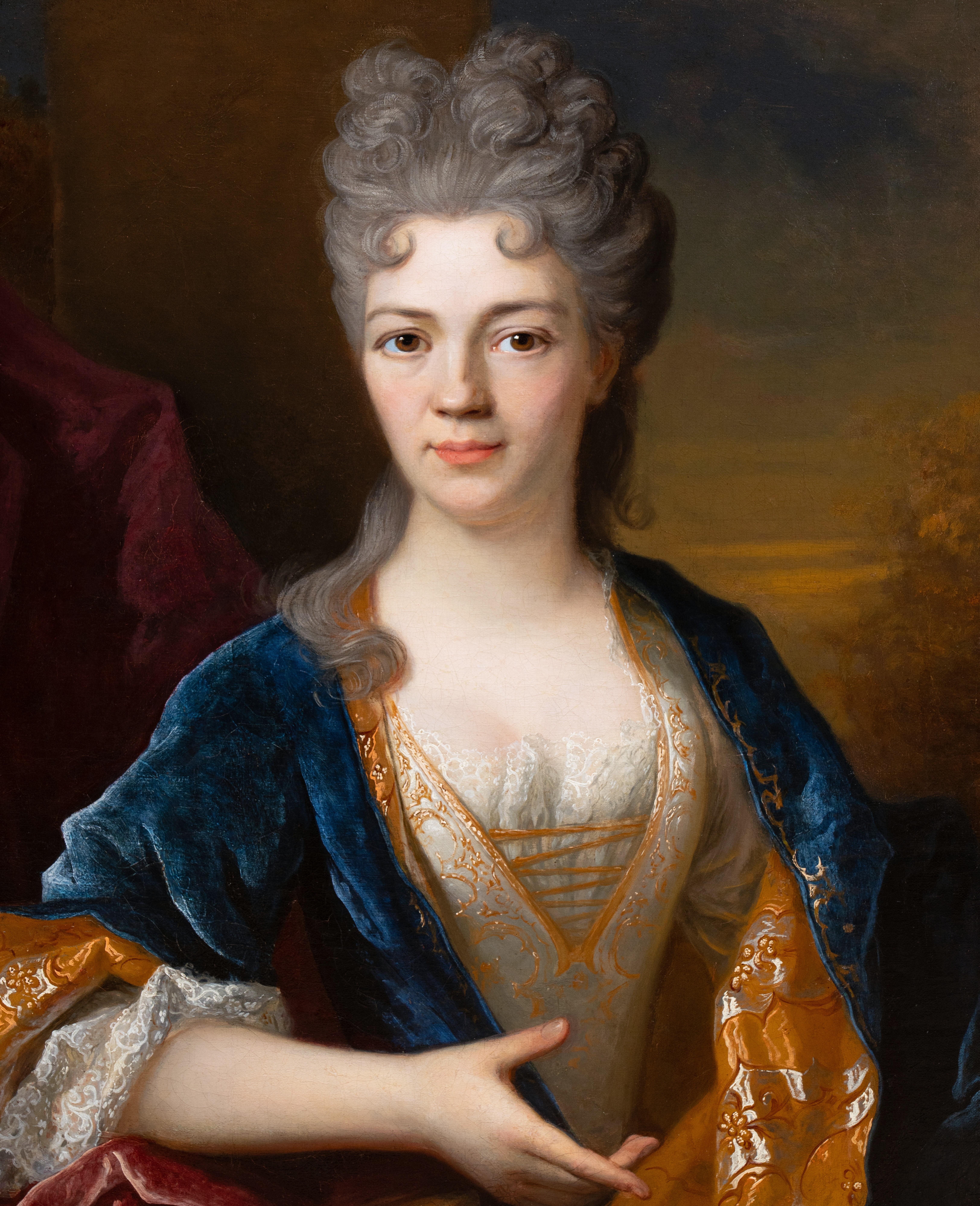 Ritratto di giovane donna, firmato Henri Millot, Parigi, inizio XVIII secolo in vendita 2
