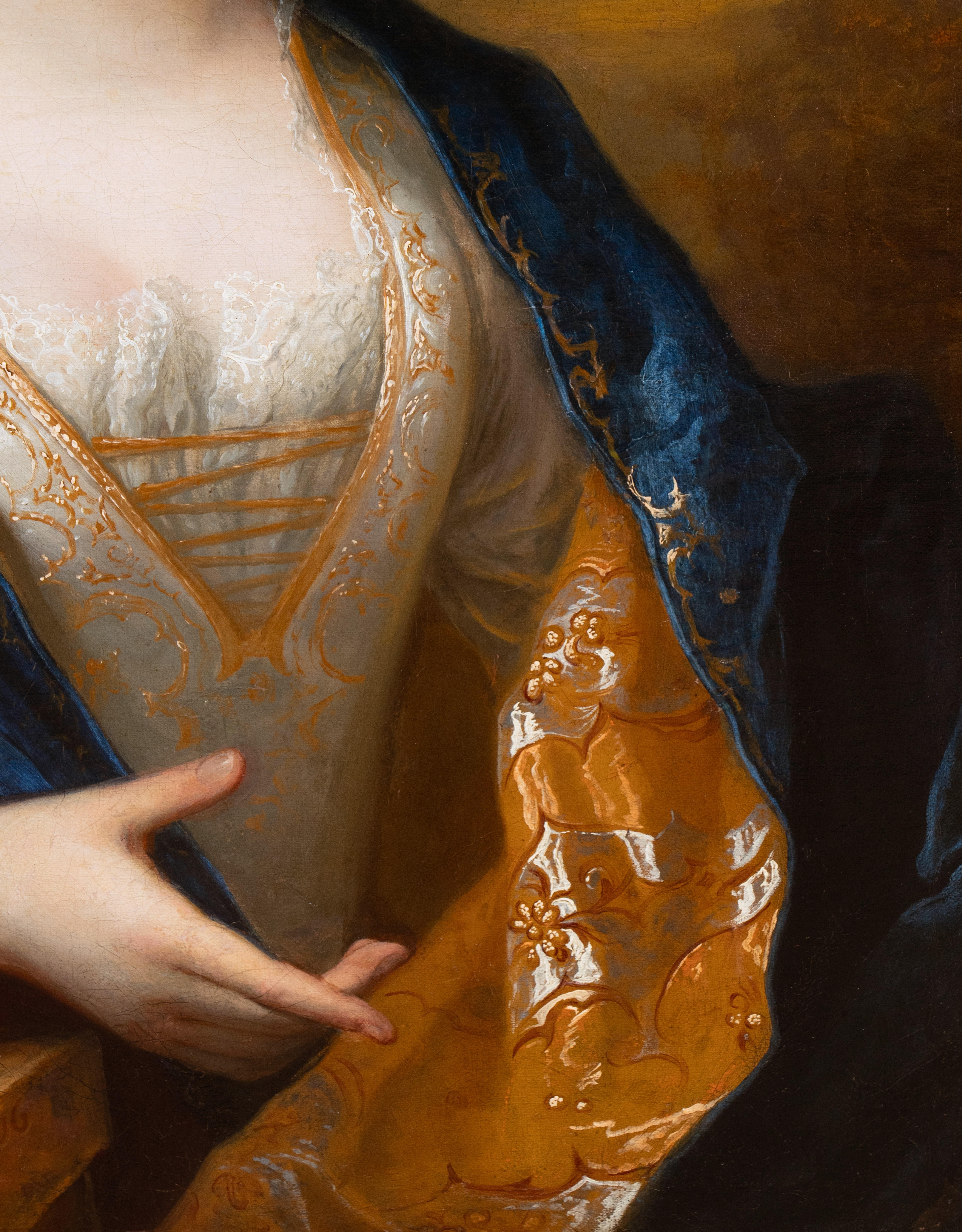 Ritratto di giovane donna, firmato Henri Millot, Parigi, inizio XVIII secolo in vendita 5