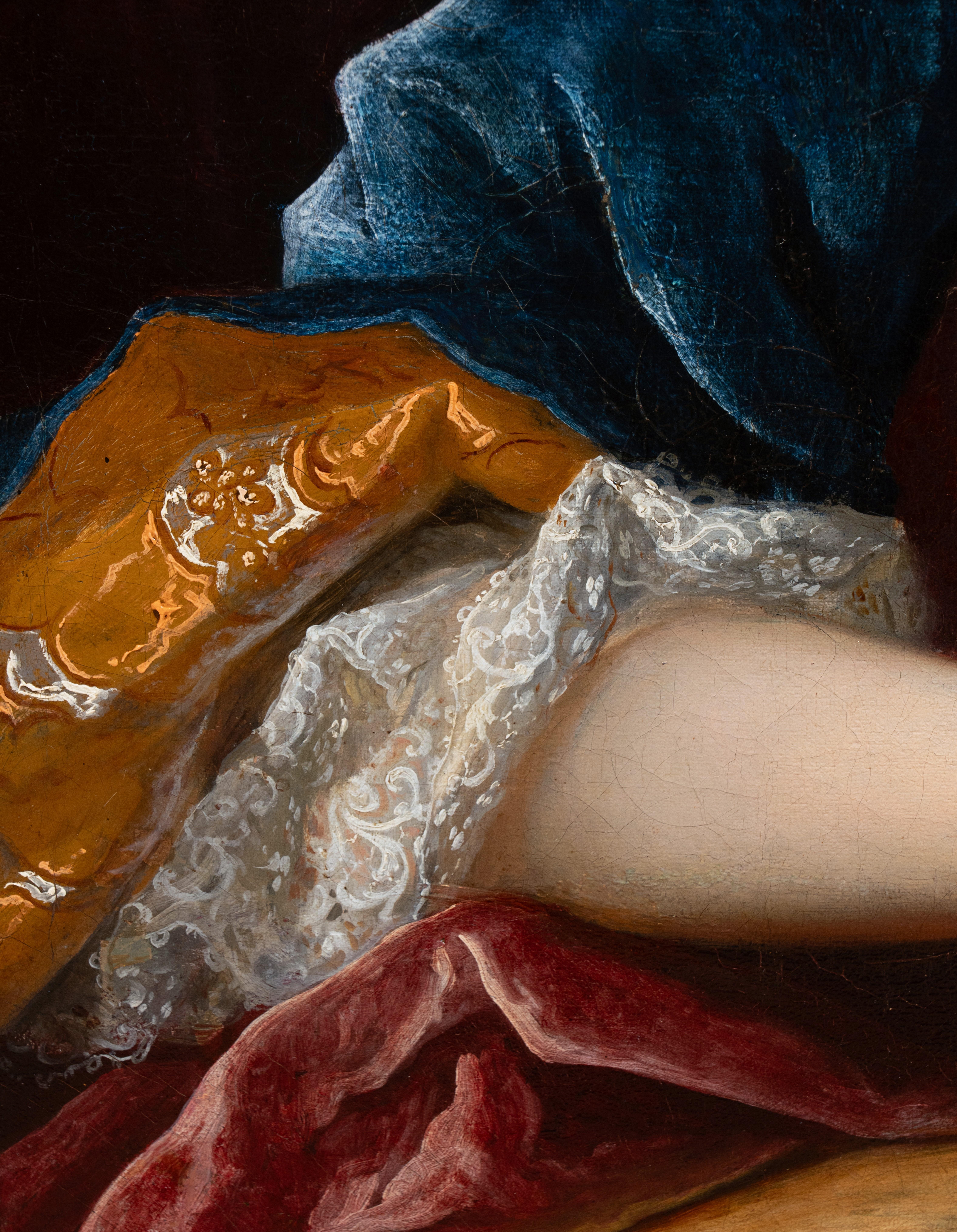 Ritratto di giovane donna, firmato Henri Millot, Parigi, inizio XVIII secolo in vendita 6