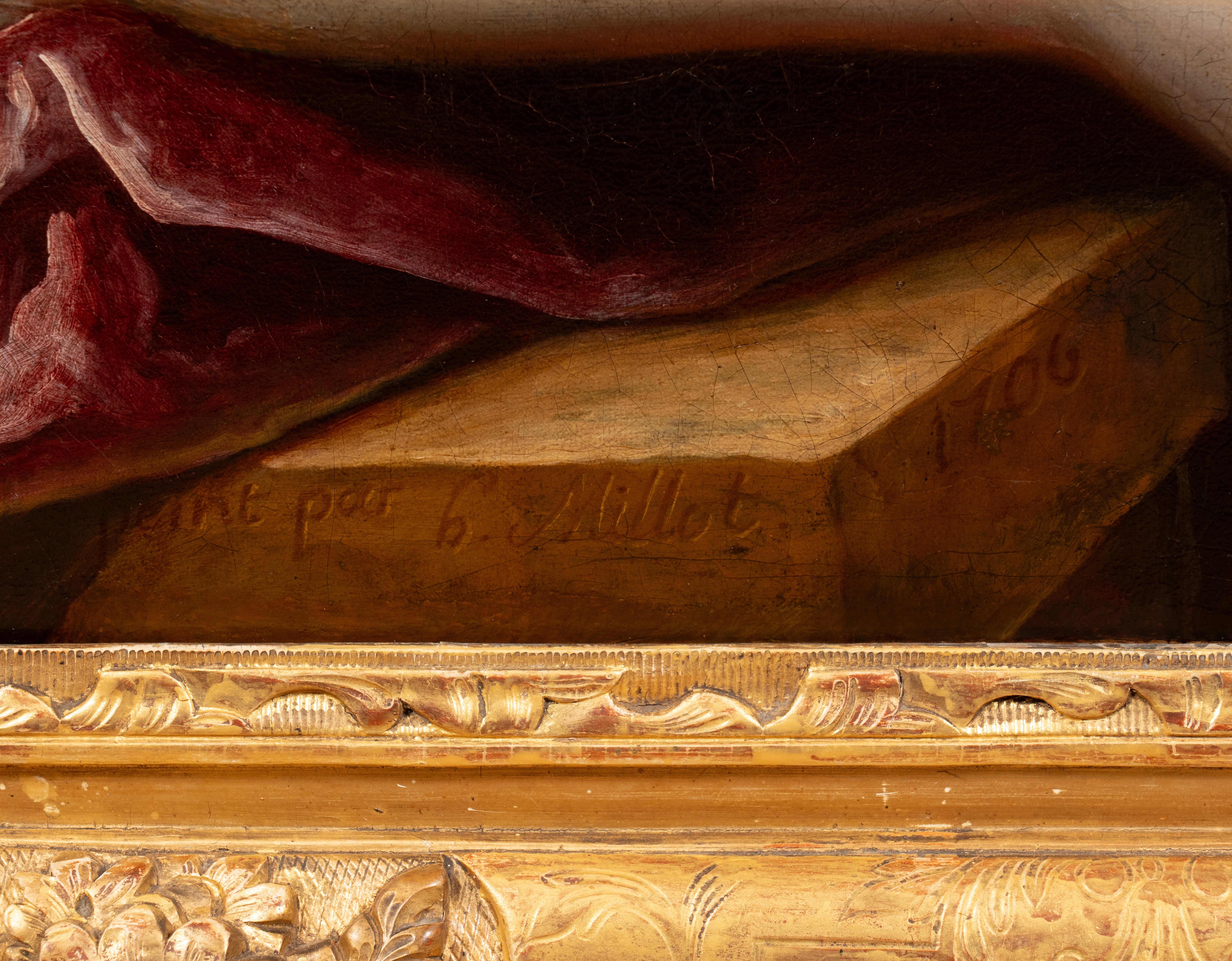 Ritratto di giovane donna, firmato Henri Millot, Parigi, inizio XVIII secolo in vendita 7