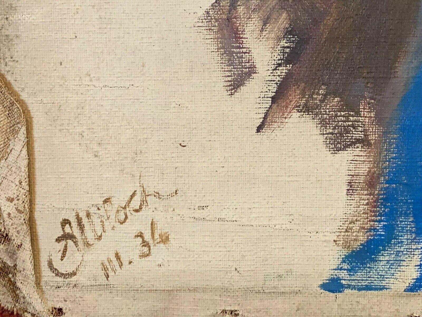 20th Century Henri Miloch Signed 1930's Oil Painting, Portrait of a Dapper Gent For Sale