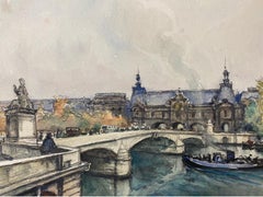Ecole de Paris Mid 20th Century, A Scene by The River Seine