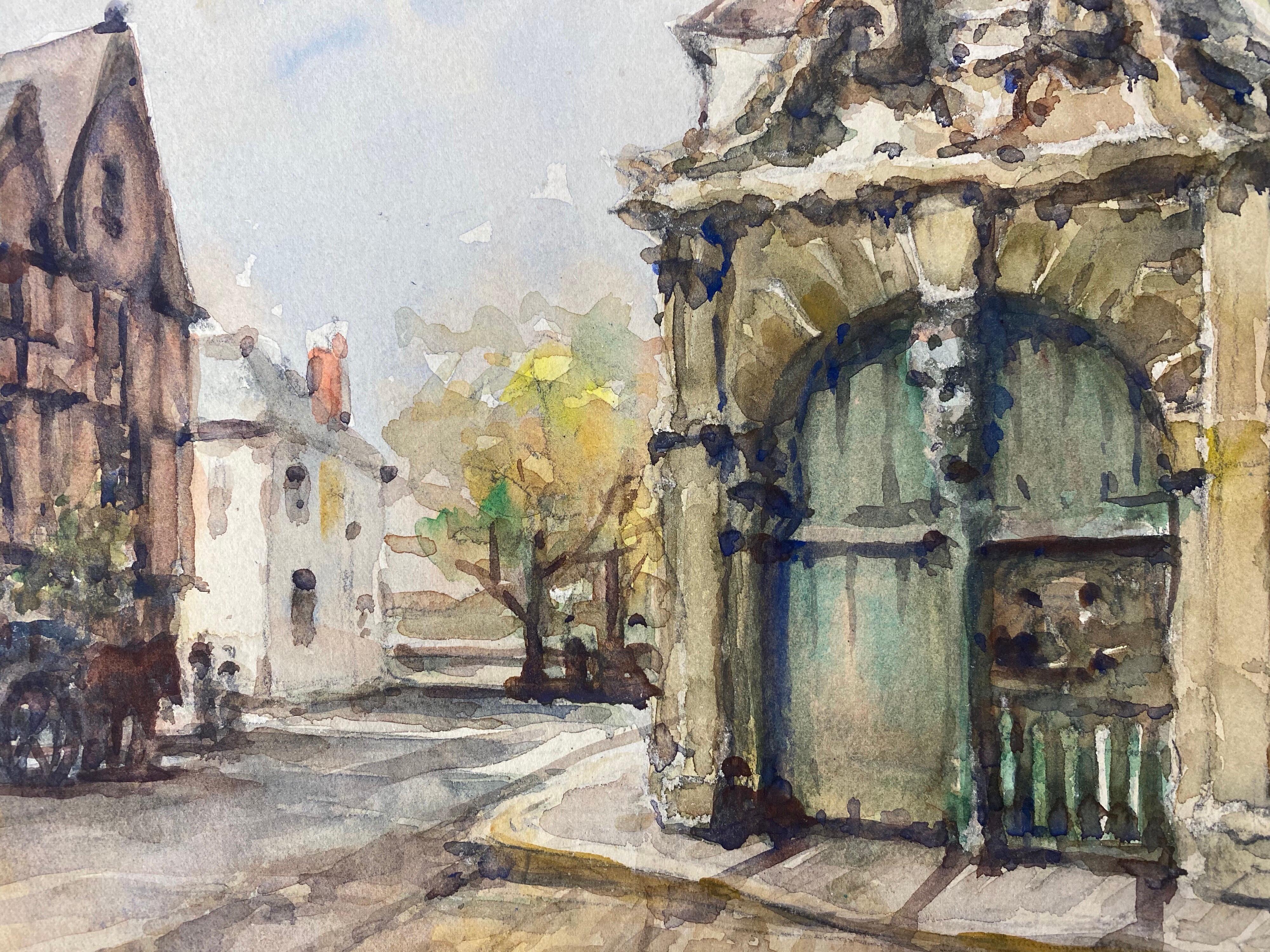 Paris, France
by Henri Miloch (1898-1979)
signed and double sided
watercolour and gouache painting on artist's paper, unframed

sheet 12.5 x 15.5 inches 

Nicely executed study over the River Seine in Paris. Painted from a high position on a bridge