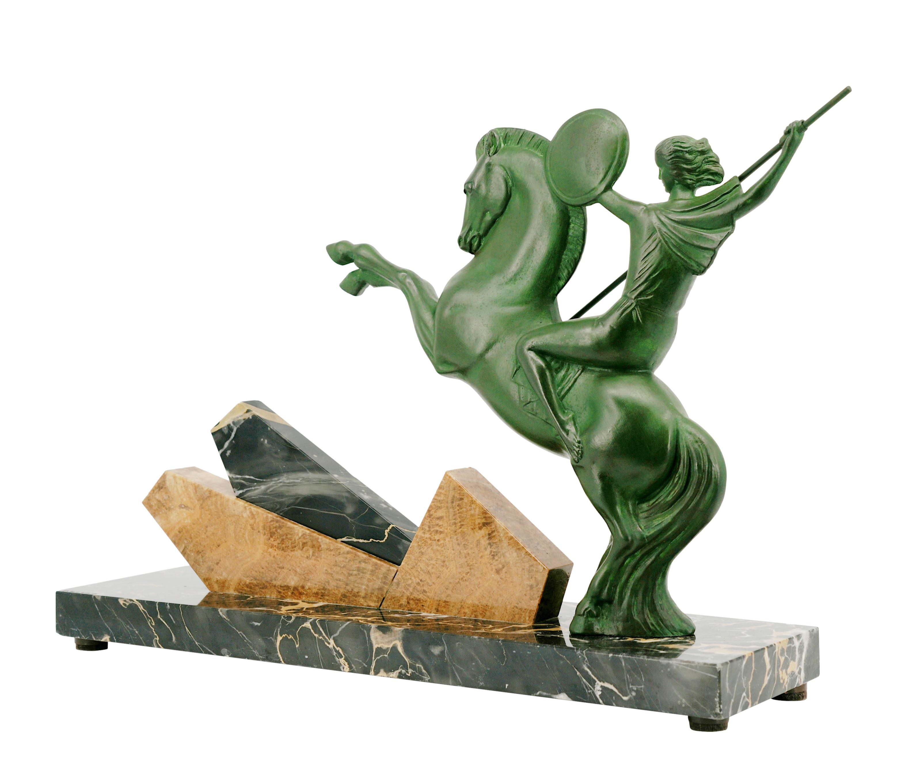 Französische Art-déco- Walkyrie-Skulptur von Henri Molins-Balleste im Art déco-Stil, 1925 im Angebot 5