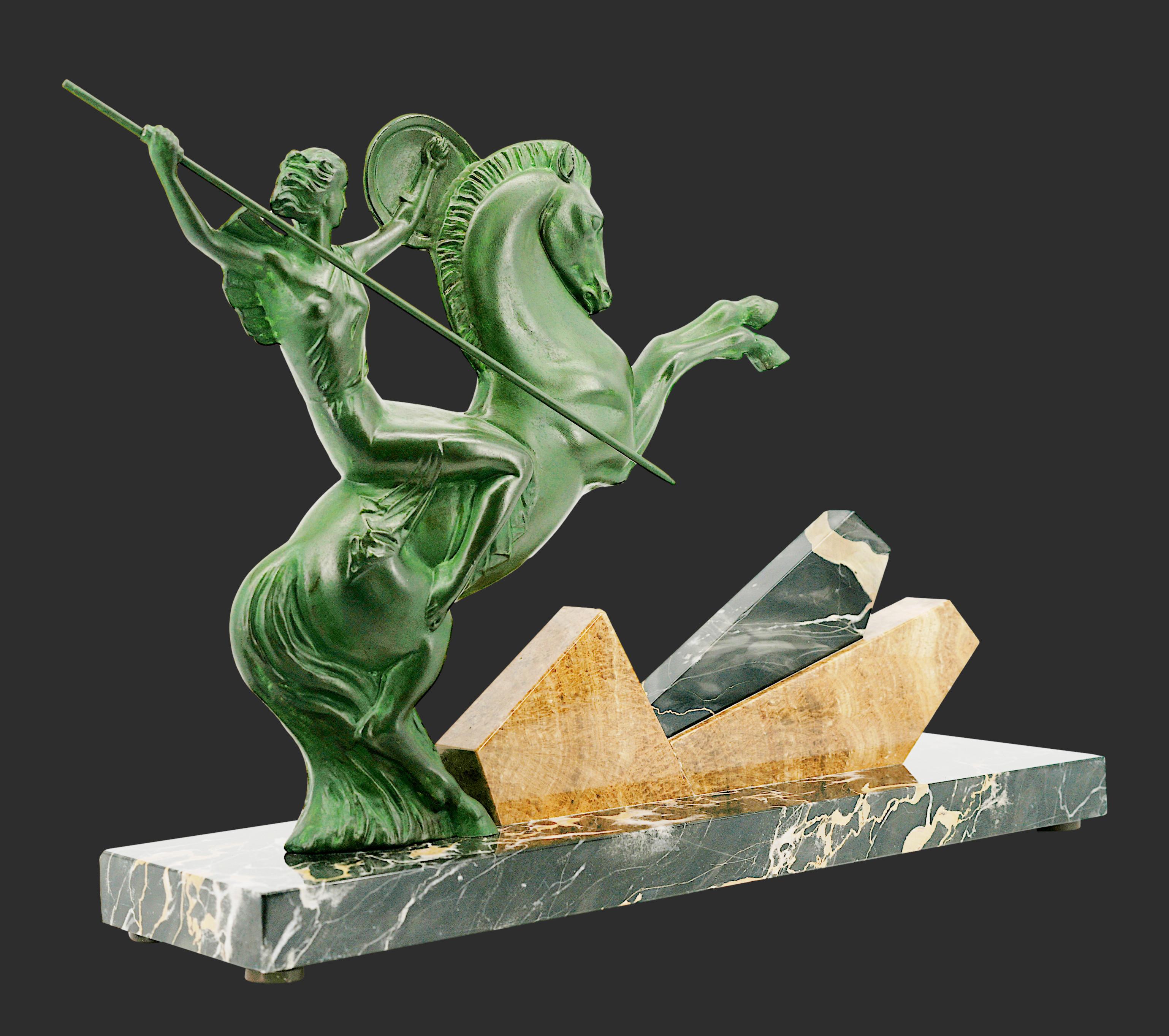 Henri Molins-Balleste Scultura Walkyrie Art Deco francese 1920 in vendita 3