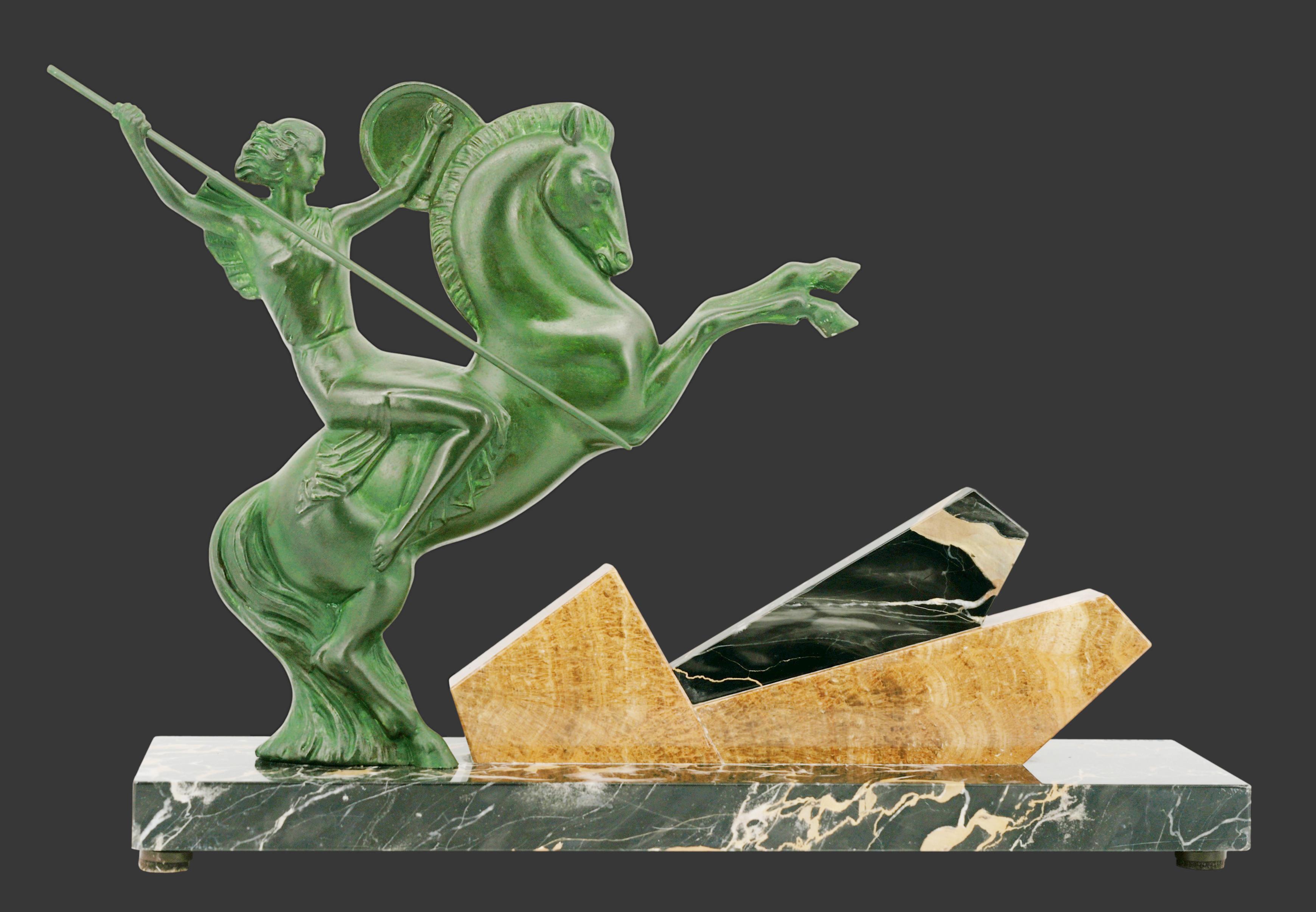 Henri Molins-Balleste Scultura Walkyrie Art Deco francese 1920 in vendita 8