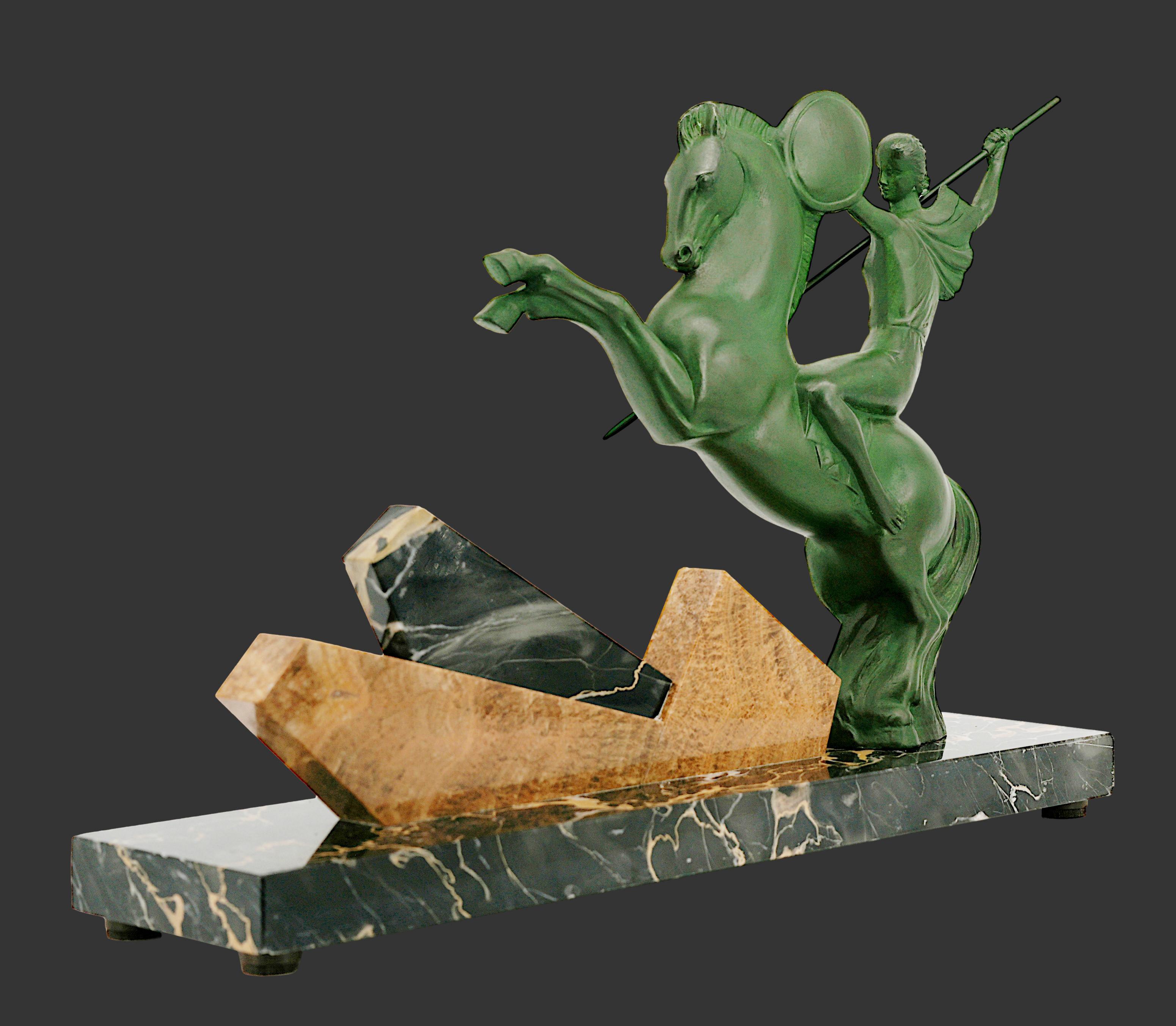 Henri Molins-Balleste Scultura Walkyrie Art Deco francese 1920 in vendita 9