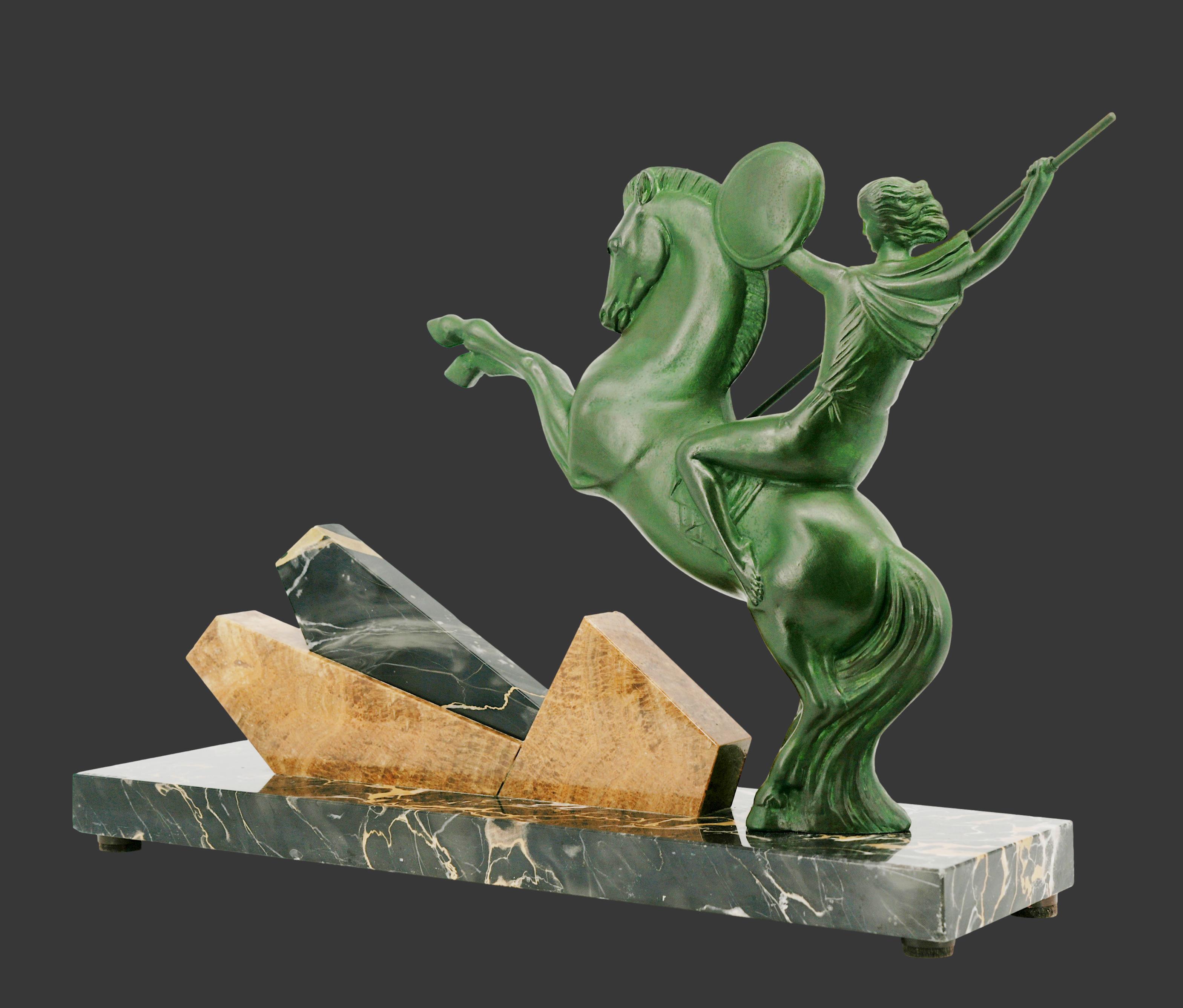 Henri Molins-Balleste Scultura Walkyrie Art Deco francese 1920 in vendita 11