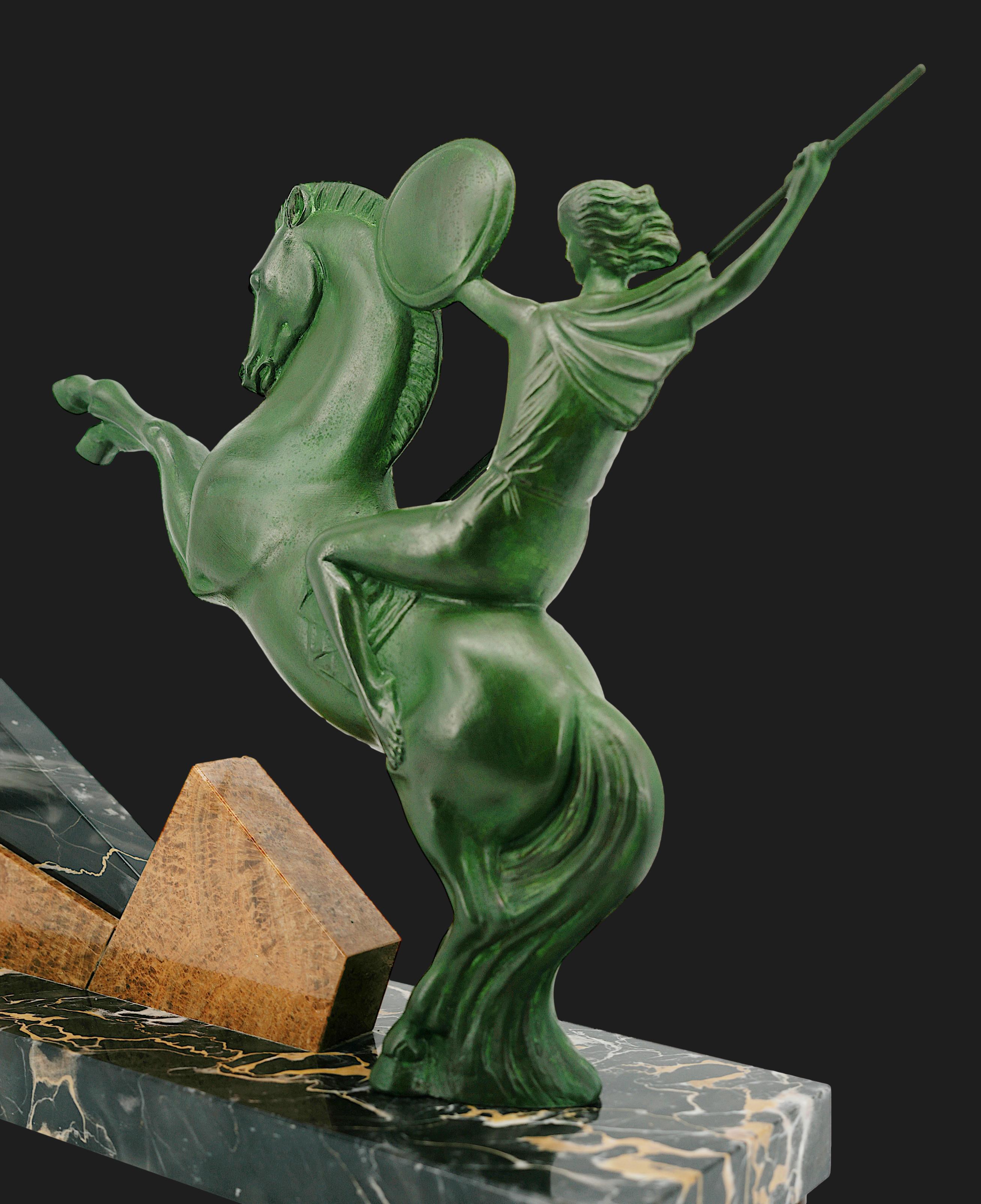 Art Déco Henri Molins-Balleste Scultura Walkyrie Art Deco francese 1920 in vendita
