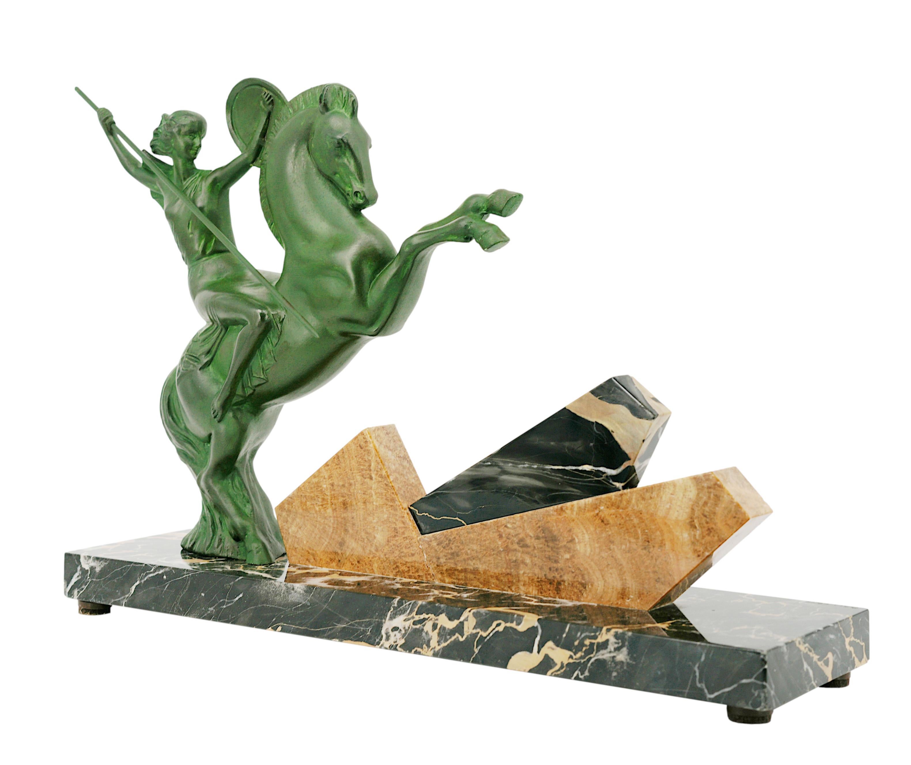 Französische Art-déco- Walkyrie-Skulptur von Henri Molins-Balleste im Art déco-Stil, 1925 im Angebot 2
