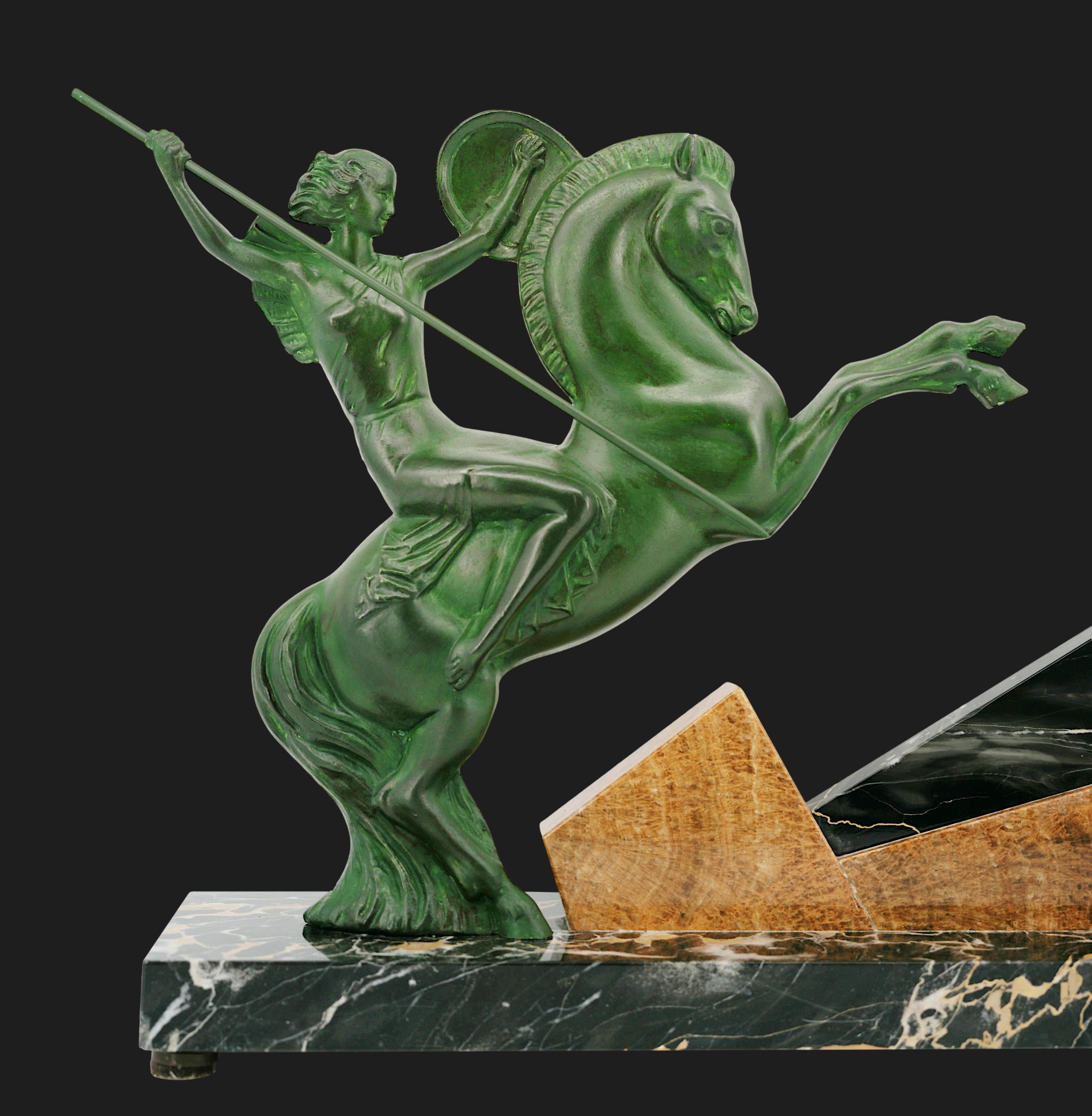 Henri Molins-Balleste Scultura Walkyrie Art Deco francese 1920 in vendita 1