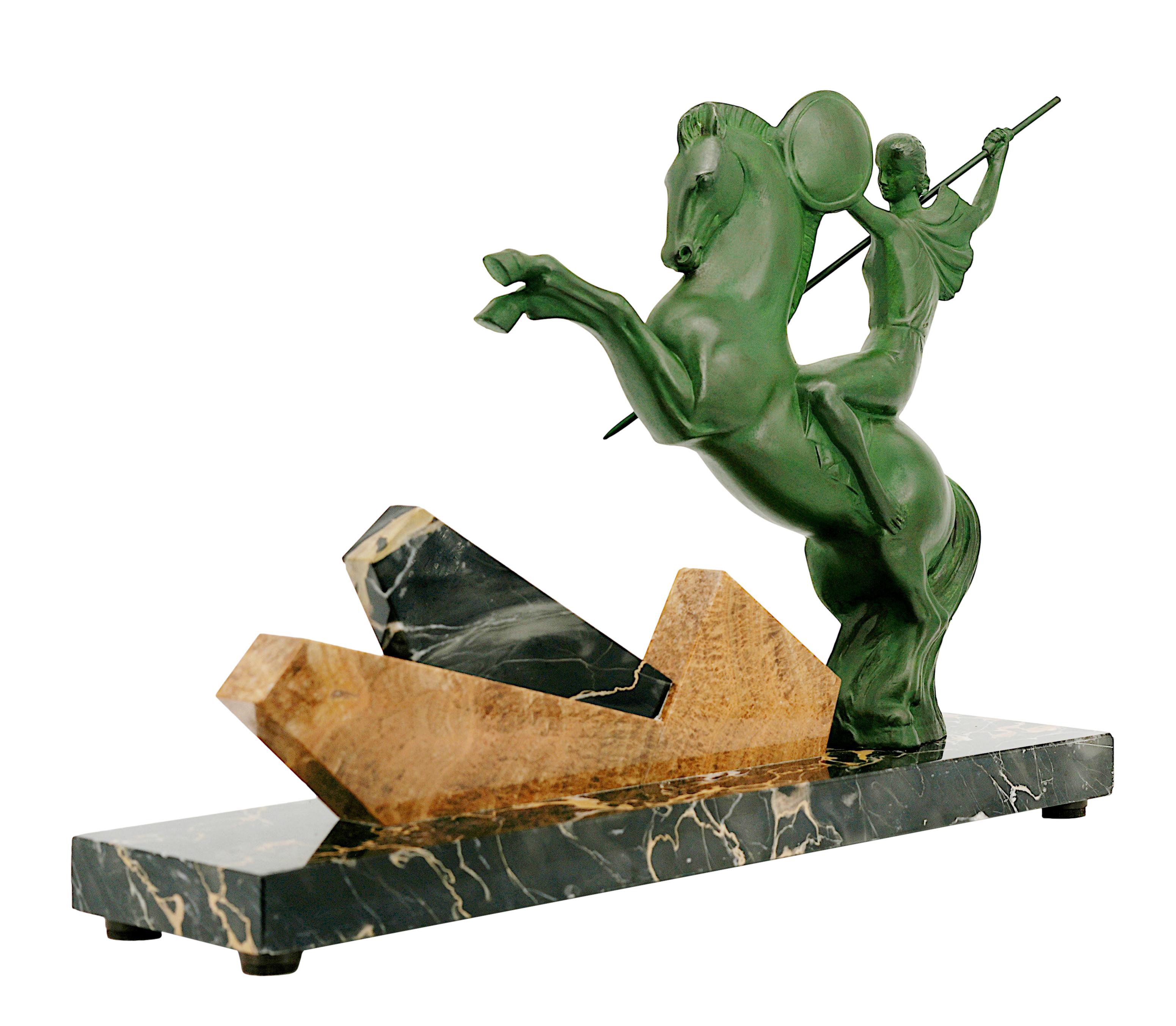 Französische Art-déco- Walkyrie-Skulptur von Henri Molins-Balleste im Art déco-Stil, 1925 im Angebot 4