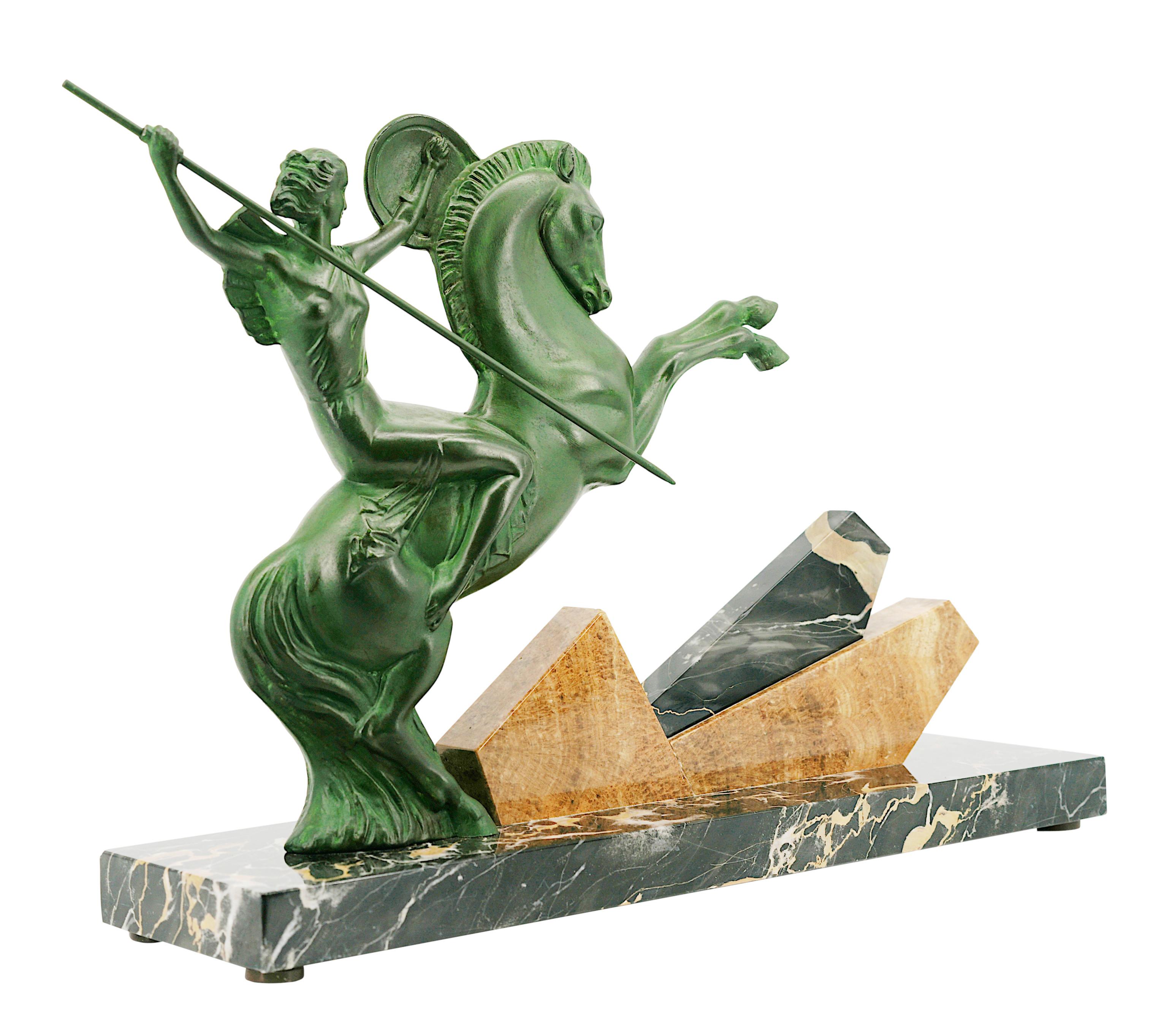 Henri Molins-Balleste Scultura Walkyrie Art Deco francese 1920 in vendita 2