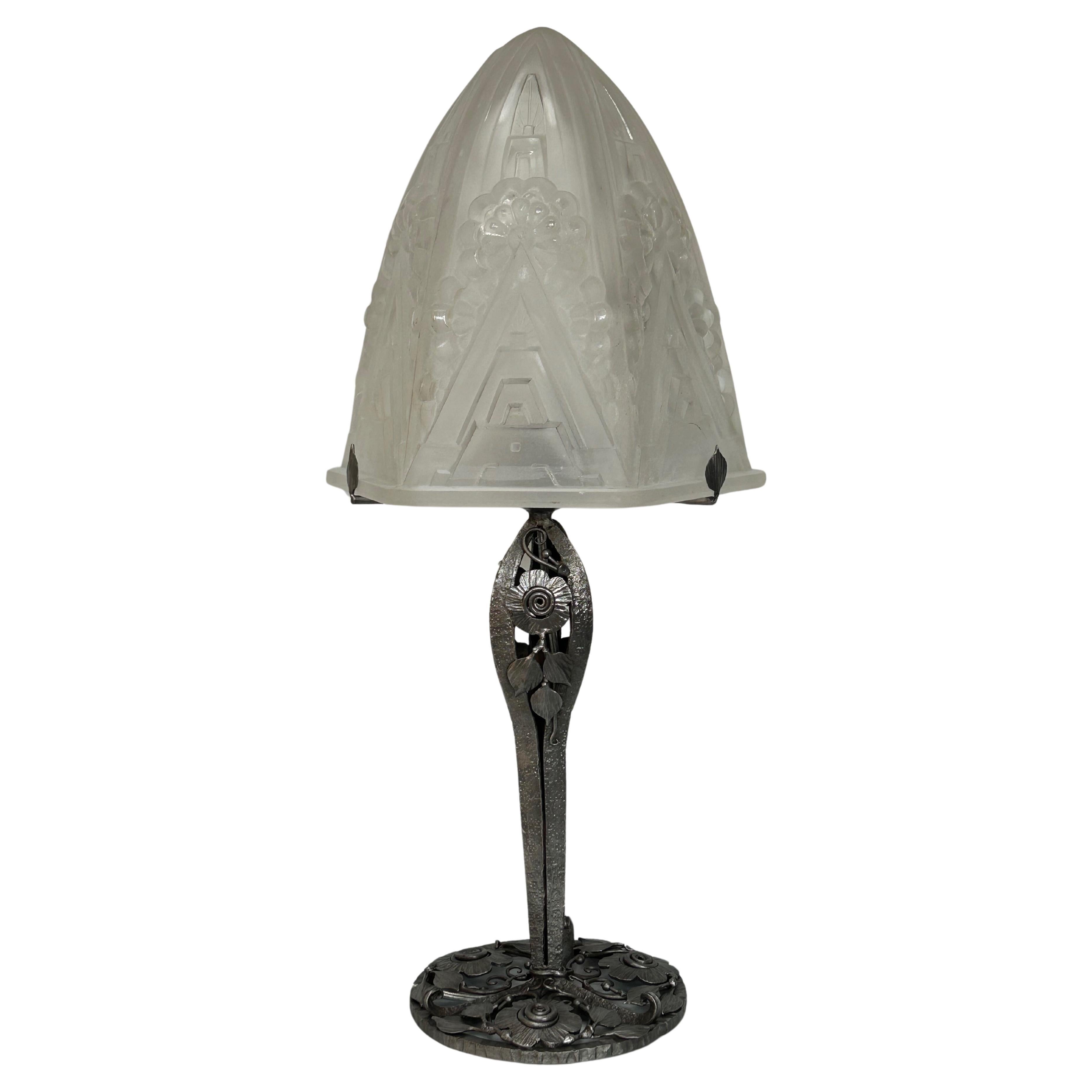 Henri Mouynet Art Deco Lamp For Sale