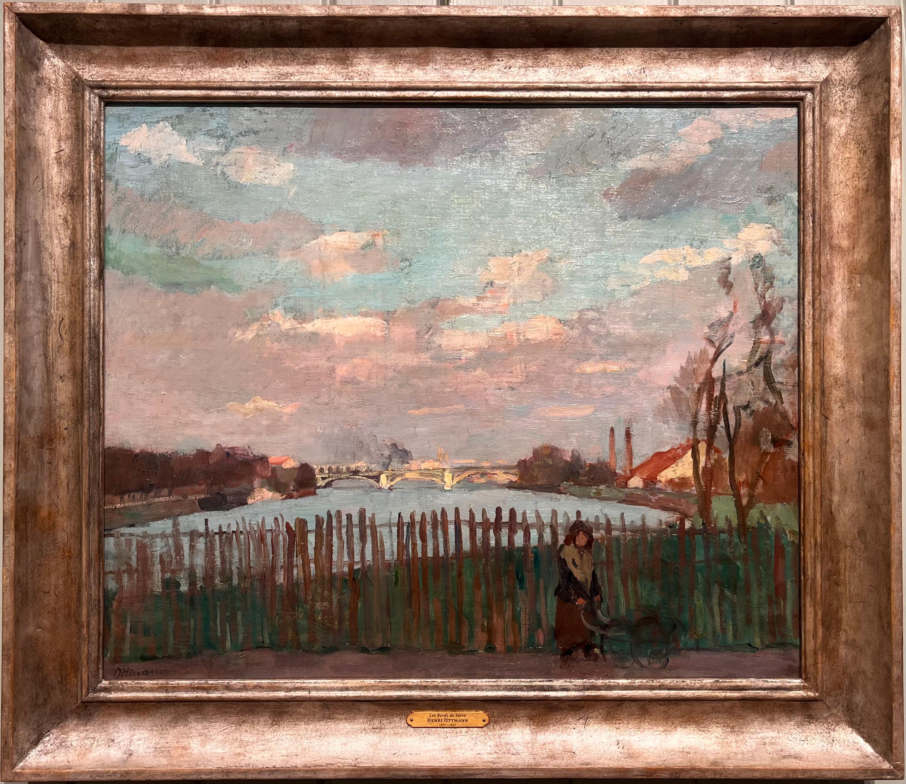 Les Bords de Seine (The Banks of the Seine) – Painting von Henri Ottmann