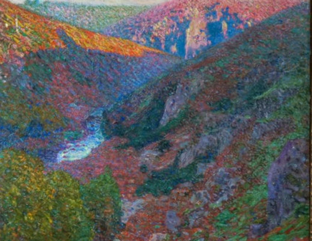 Französisches impressionistisches Gemälde des 19. Jahrhunderts „ Paysage de la Creuse“  (Schwarz), Landscape Painting, von Henri Pailler