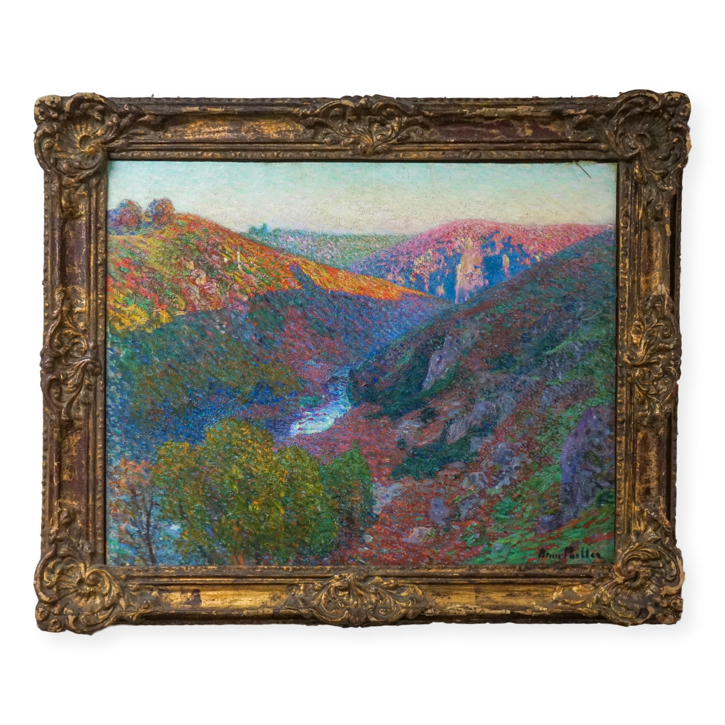 Henri Pailler Landscape Painting – Französisches impressionistisches Gemälde des 19. Jahrhunderts „ Paysage de la Creuse“ 