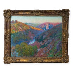 Peinture impressionniste française du 19e siècle « Paysage de la Creuse » 