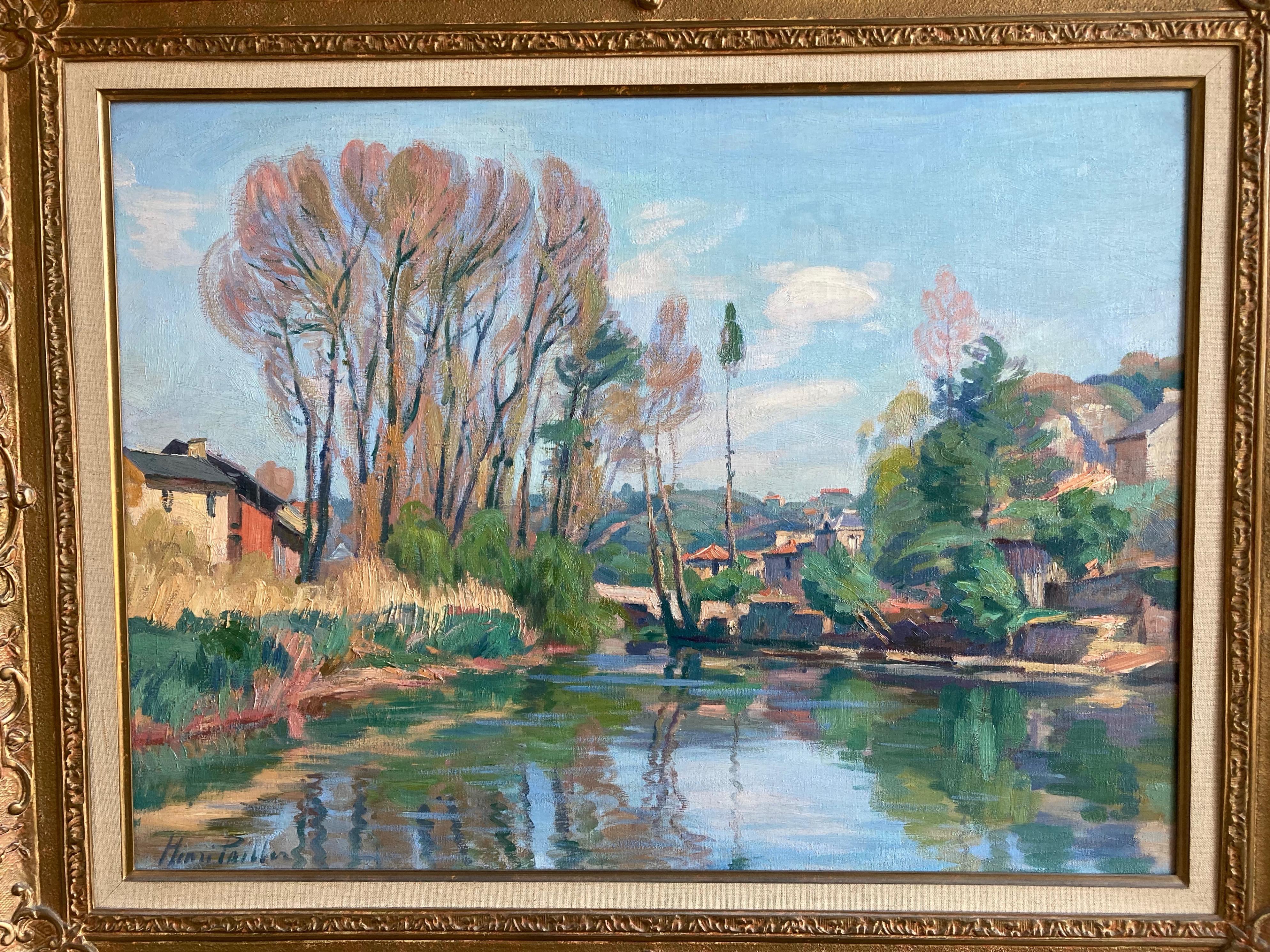  Henri Pailler, French Impressionist river landscape 1