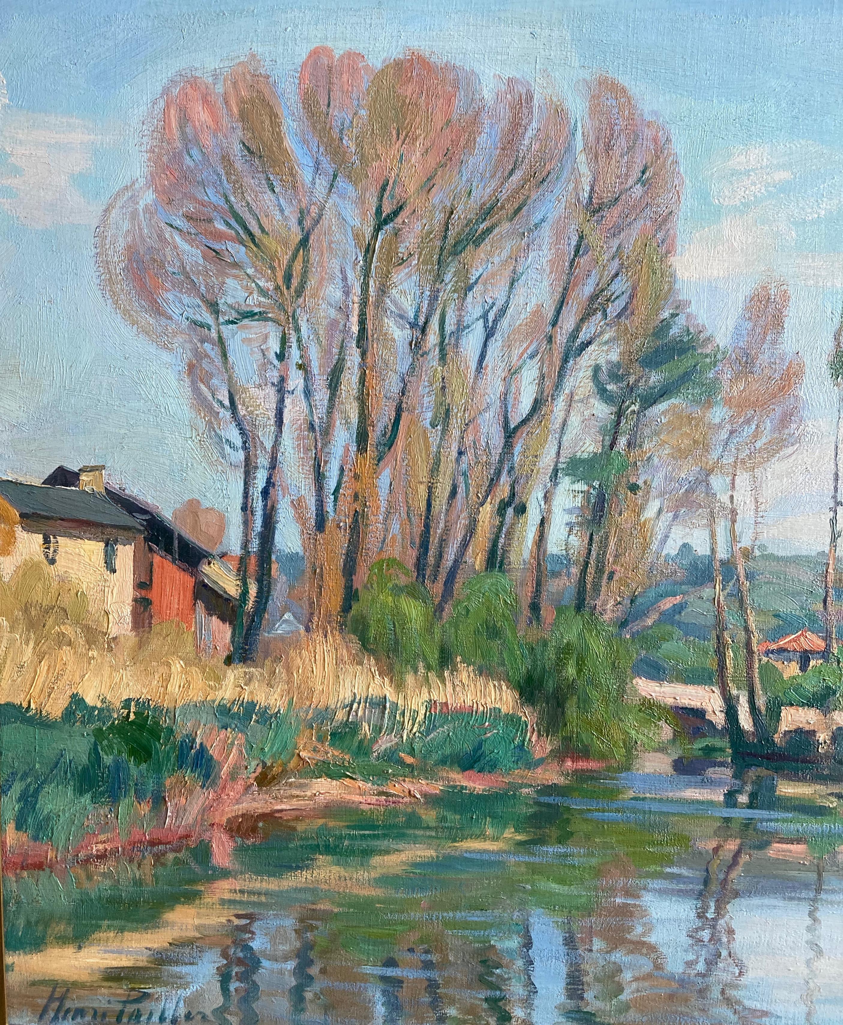  Henri Pailler, French Impressionist river landscape 2