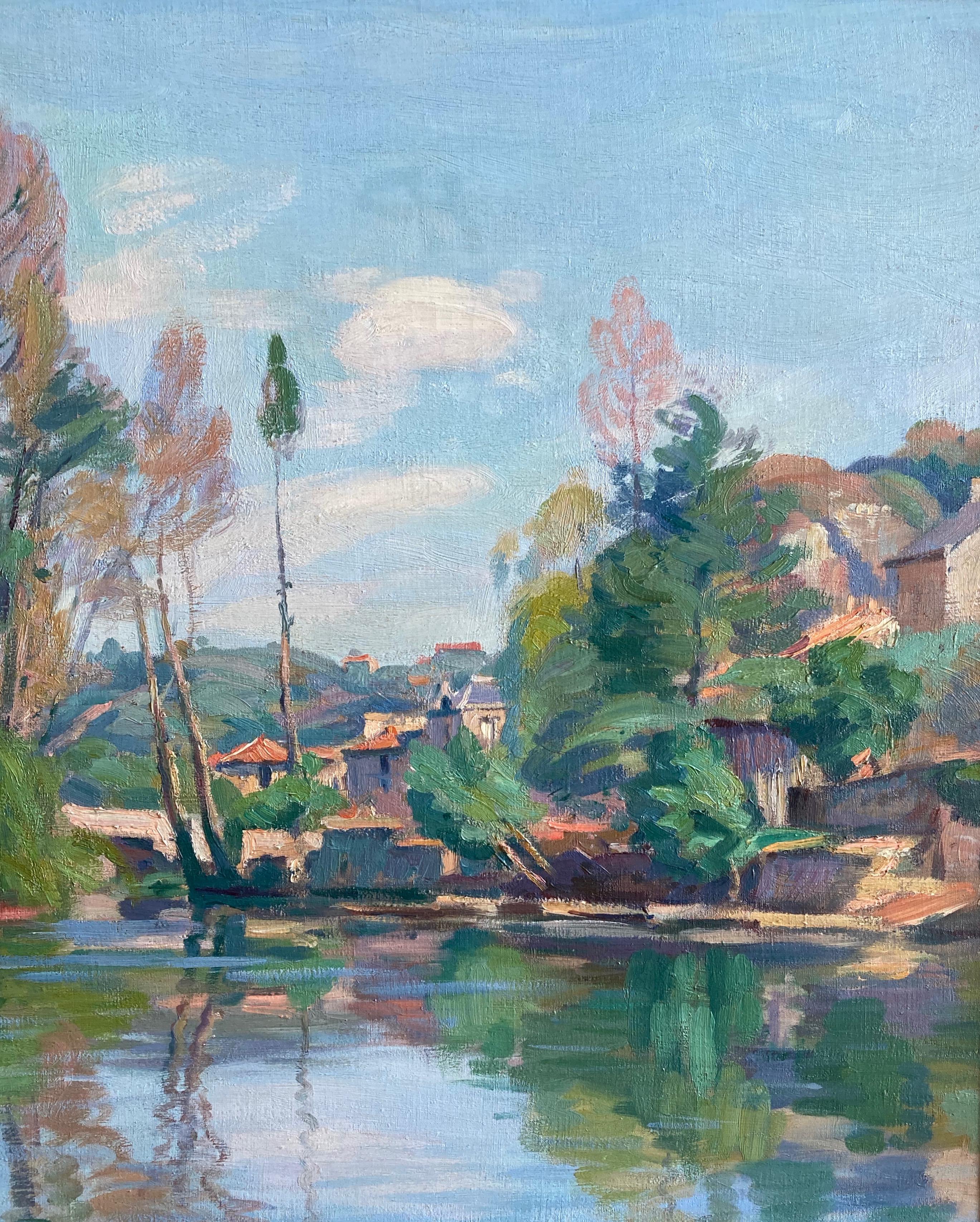  Henri Pailler, French Impressionist river landscape 3
