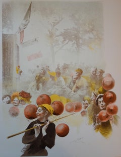 Carnaval : Feliz demostración - Litografía original - 1898