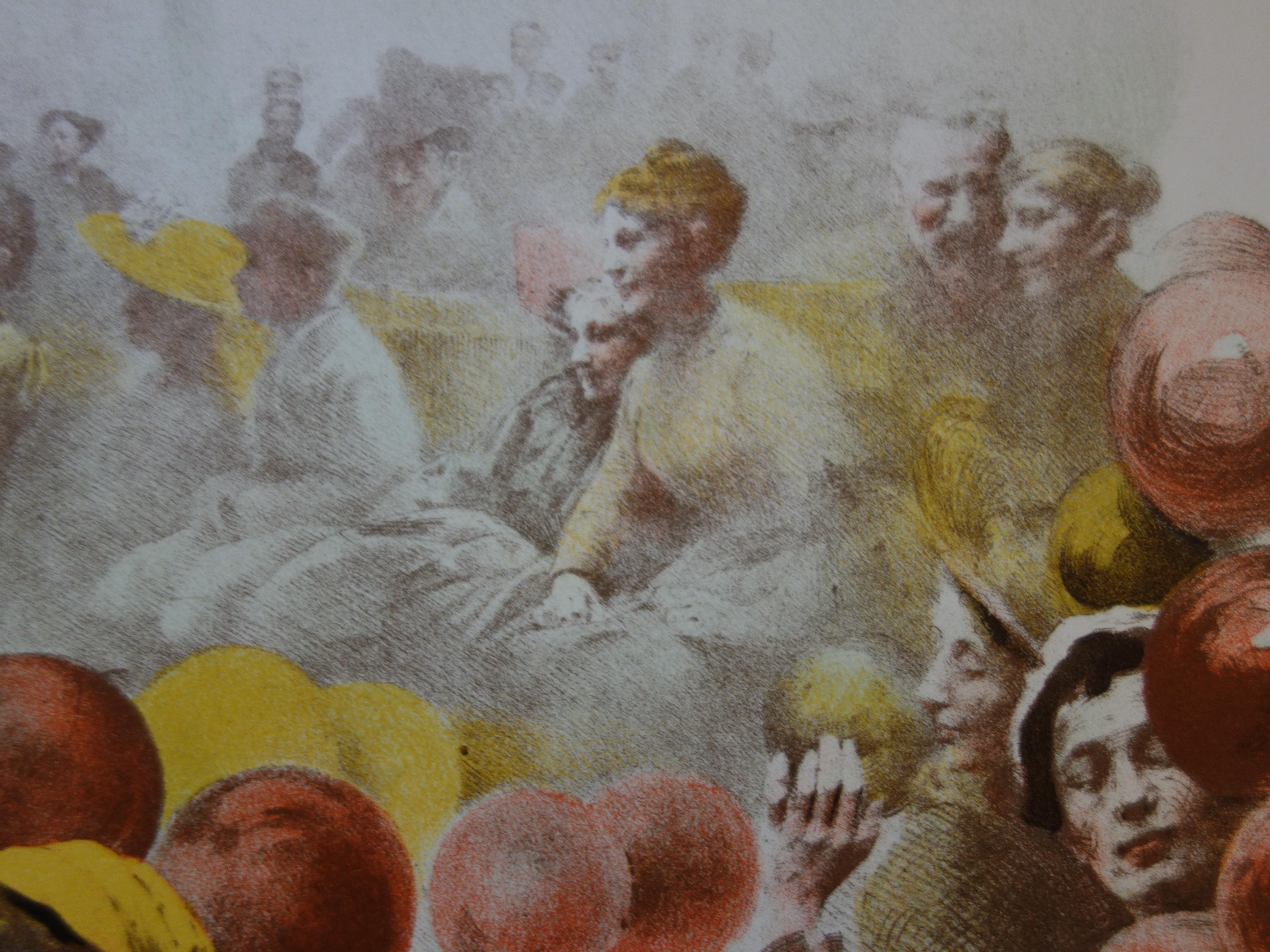 Henri Patrice DILLON
Carnaval : Manifestación feliz, 1898

Litografía original (taller Champenois)
Firma impresa en la placa
Sobre vitela, 40 x 31 cm (c. 16 x 12 pulg.)

INFORMACIÓN: Litografía realizada para la carpeta 
