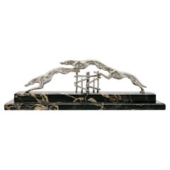 Antique Henri PAYEN Bronze Greyhound Race Sculpture, 1920