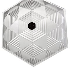 Henri Petitot French Art Deco Flush Mount Light, 1930s