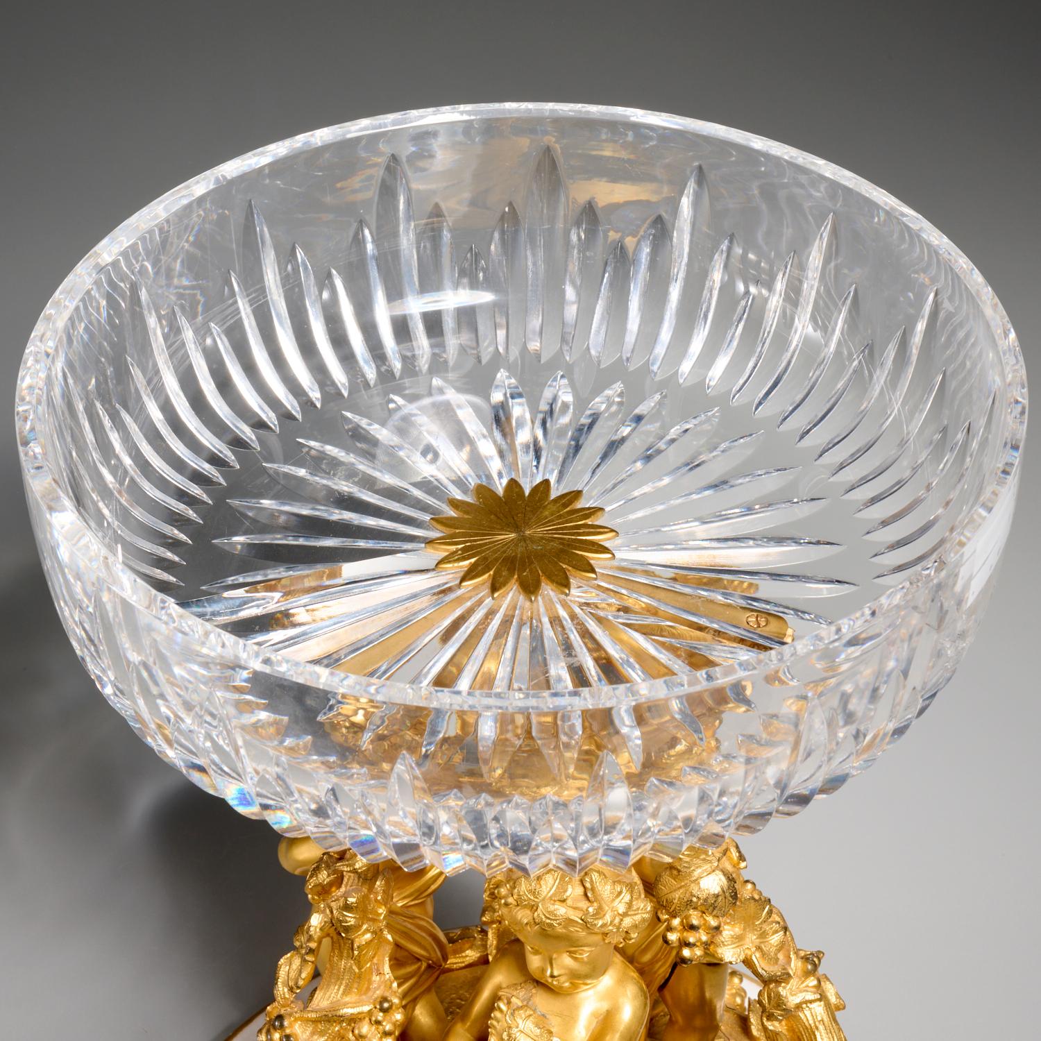 Napoleon III Henri Picard (after), Bronze and Crystal Compote