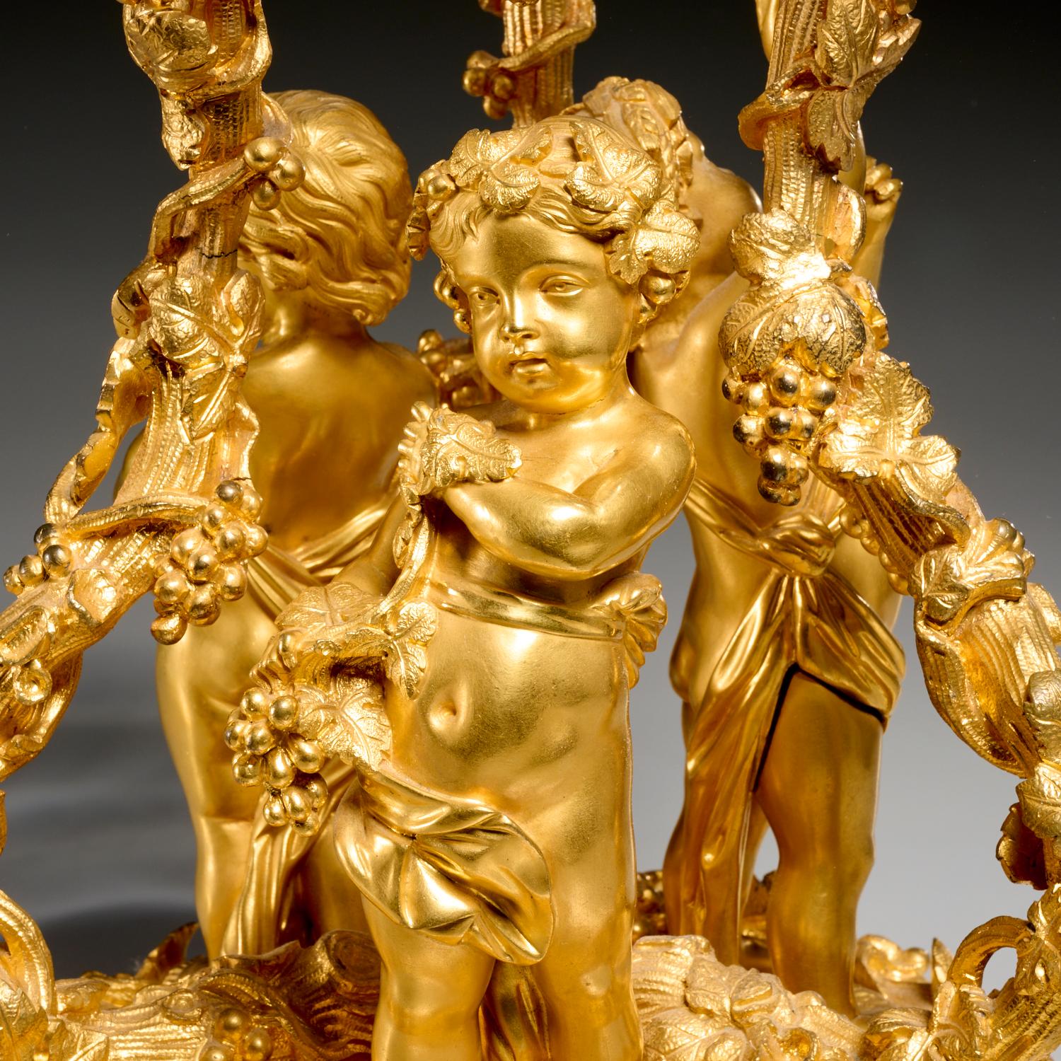 Cast Henri Picard (after), Bronze and Crystal Compote