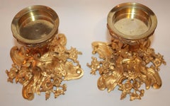 Henri Picard Pair of Late 19th Century Ormolu Rococo Style Bronze Candlesticks