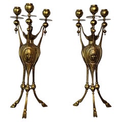 Henri Picard Signed Napoleon III Period Gilt Bronze Candelabra Pair