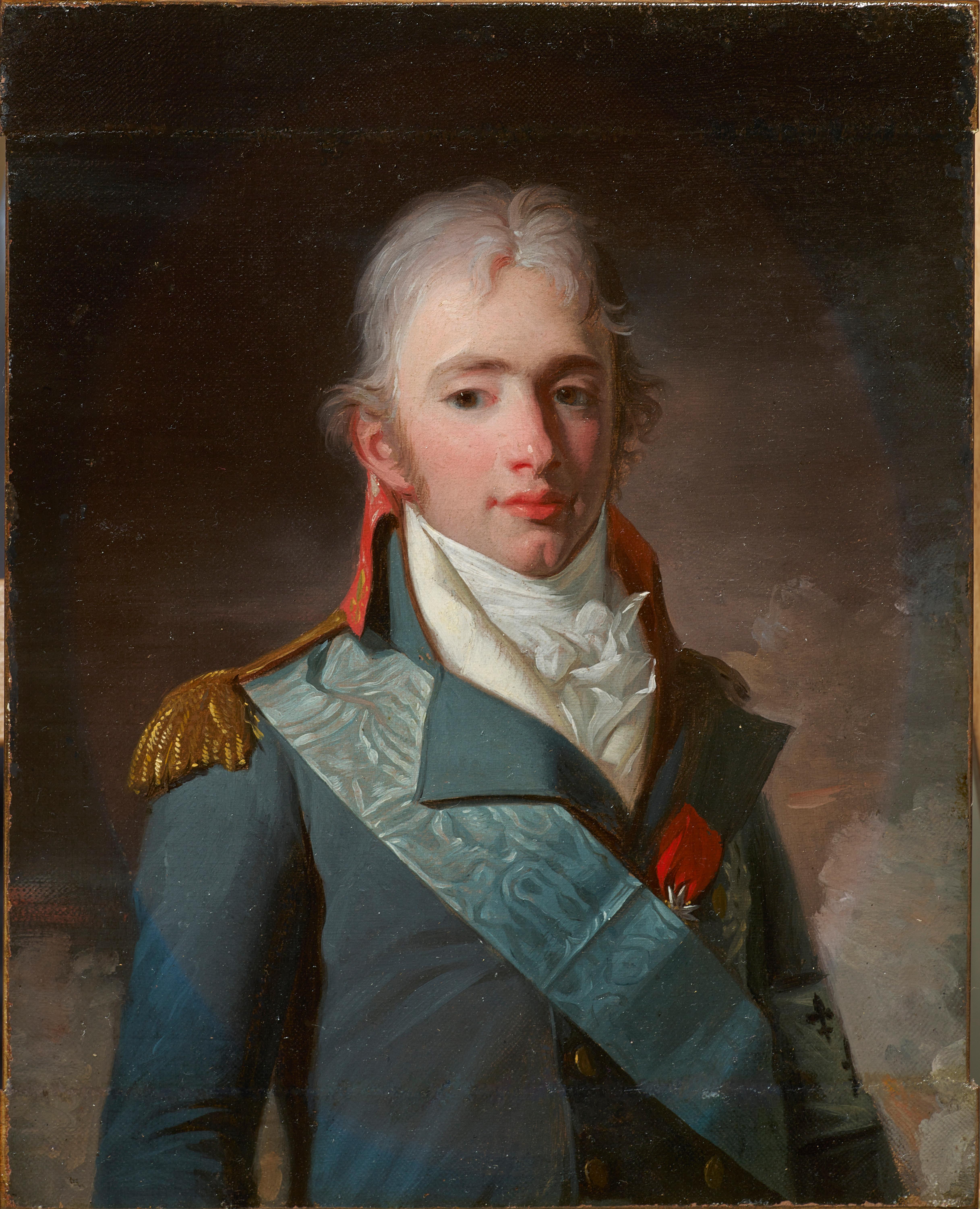 Zwei königliche Porträts (der Duc d'Angoulême und der Duc de Berry) von H.P. Danloux (Braun), Portrait Painting, von Henri-Pierre Danloux