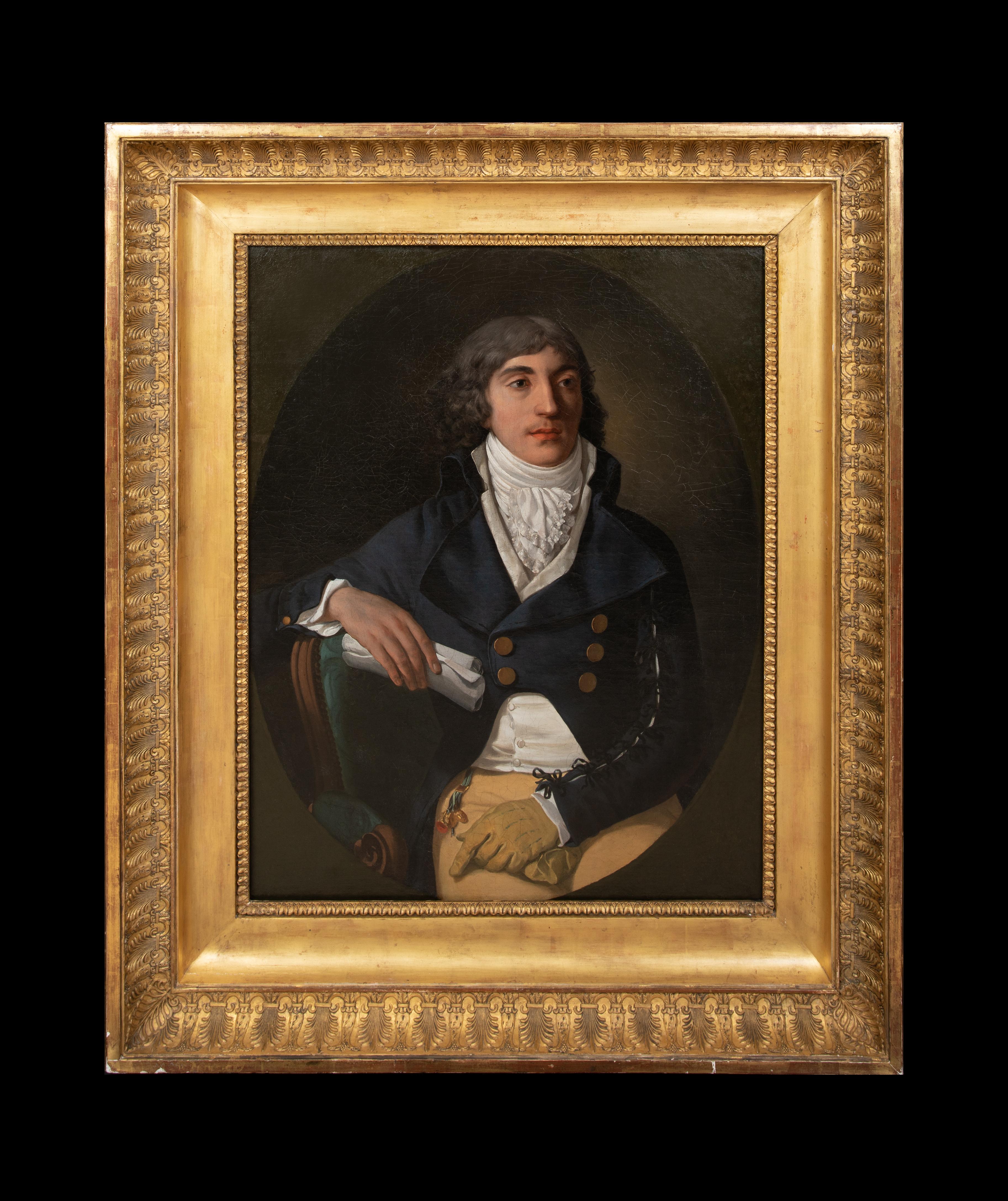 Portrait Of A Gentleman, Monsieur Briux, circa 1790  Henri Pierre DANLOUX (1753- - Painting by Henri Pierre Danloux