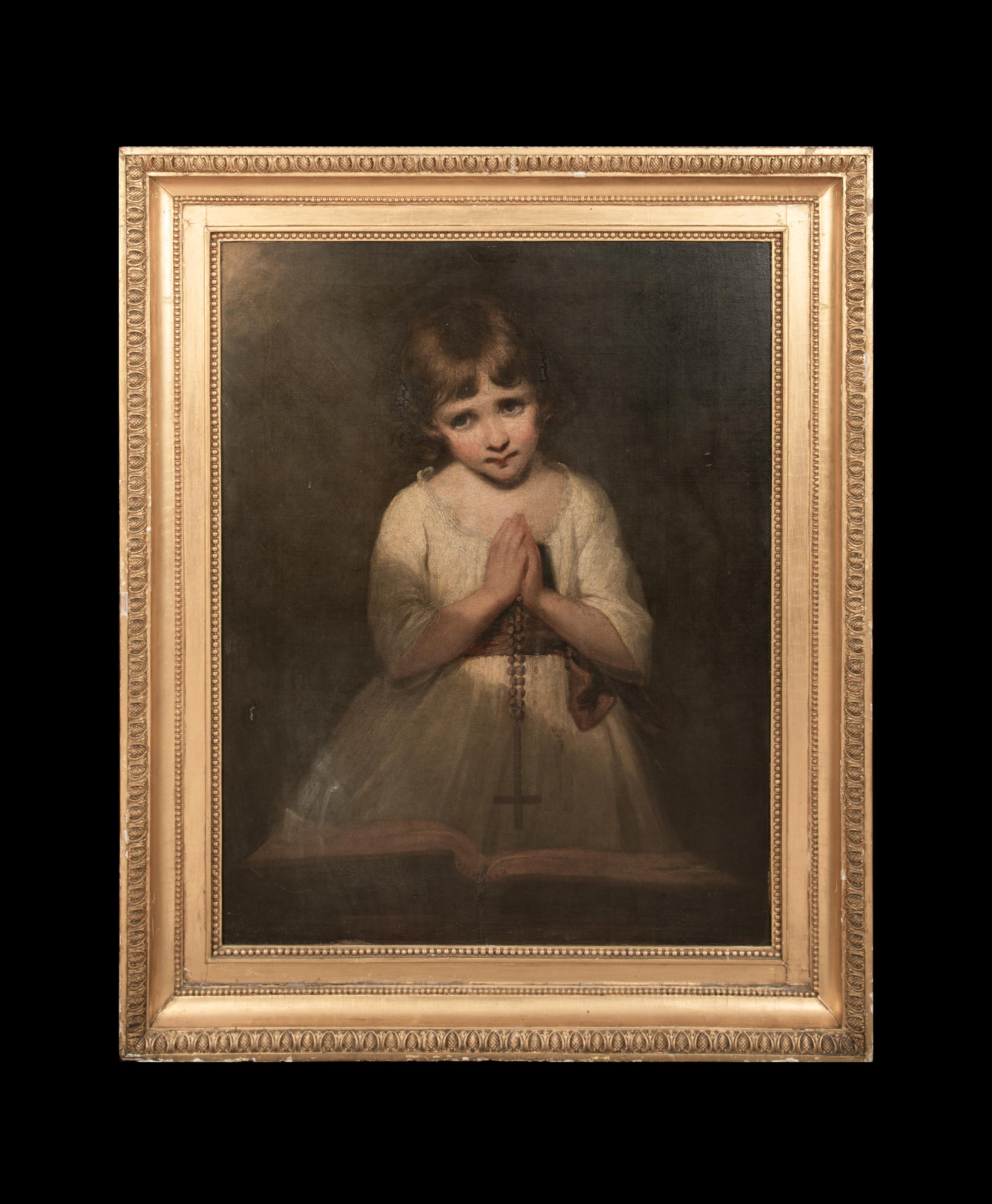 The Prayer, 19th Century

after JOSHUA REYNOLDS (1723-1792)

Large 18th Century English School portrait of a girl at prayer, oll on canvas attributed to Joshua Reynolds, Excellent quality and condition for its age typical of Reynolds child