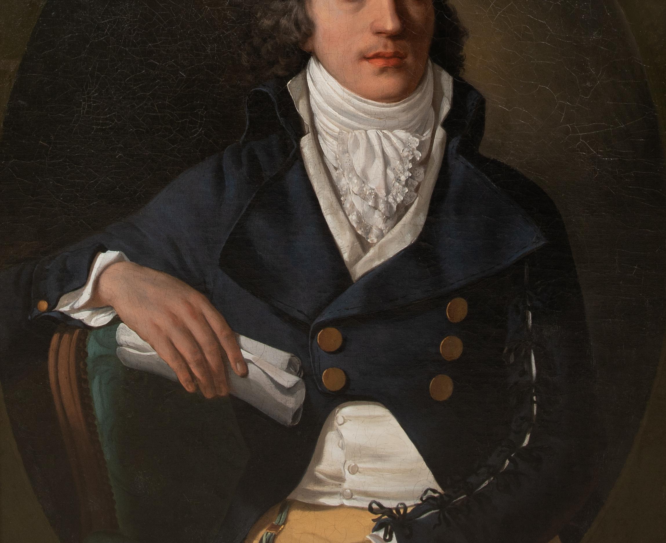 Portrait Of A Gentleman, Monsieur Briux, circa 1790  Henri Pierre DANLOUX (1753- For Sale 1