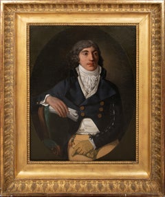 Antique Portrait Of A Gentleman, Monsieur Briux, circa 1790  Henri Pierre DANLOUX (1753-
