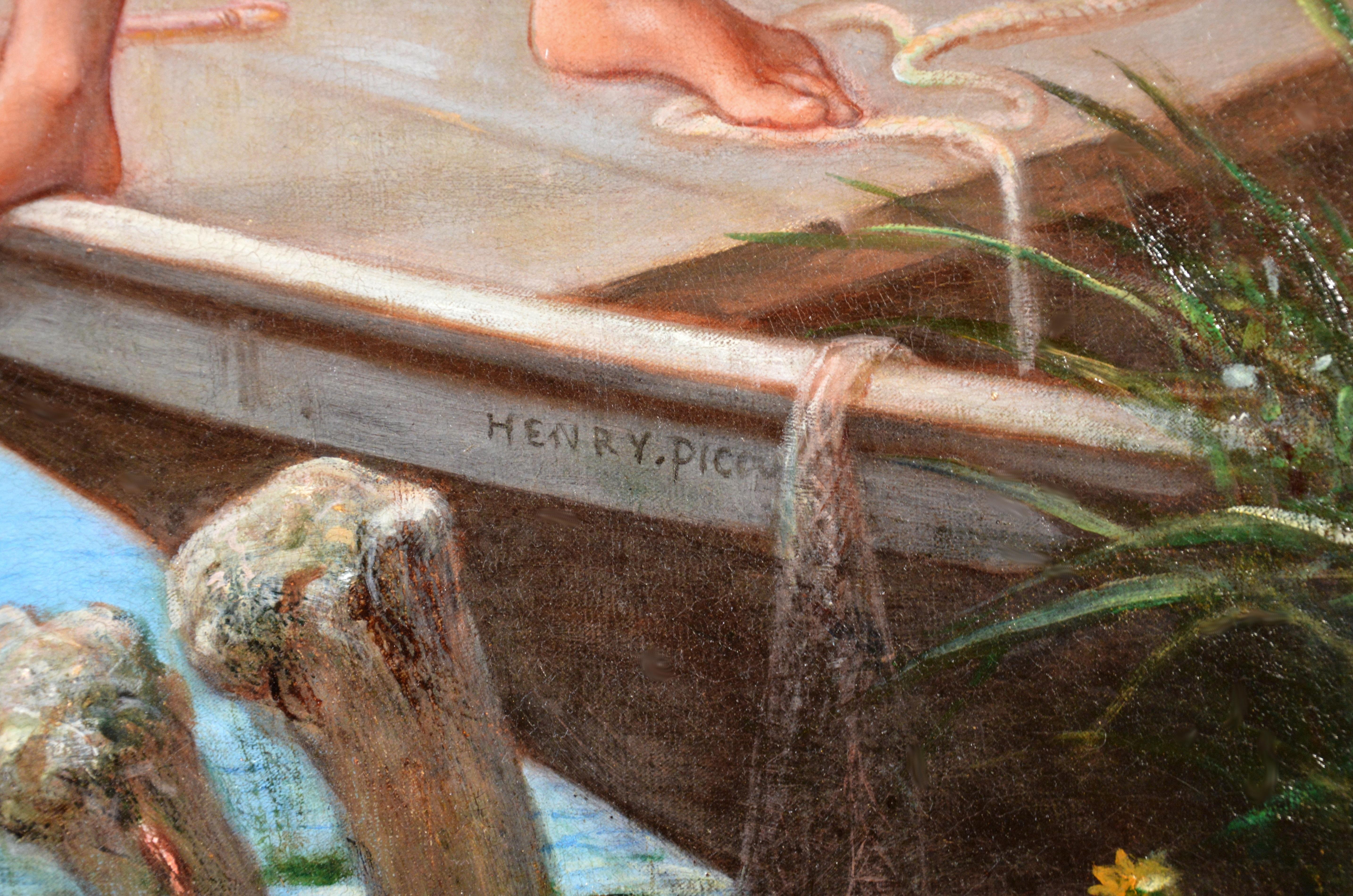 Tircis et Amarante - Large 19th Century Exhibition Oil Painting de la Fontaine 2