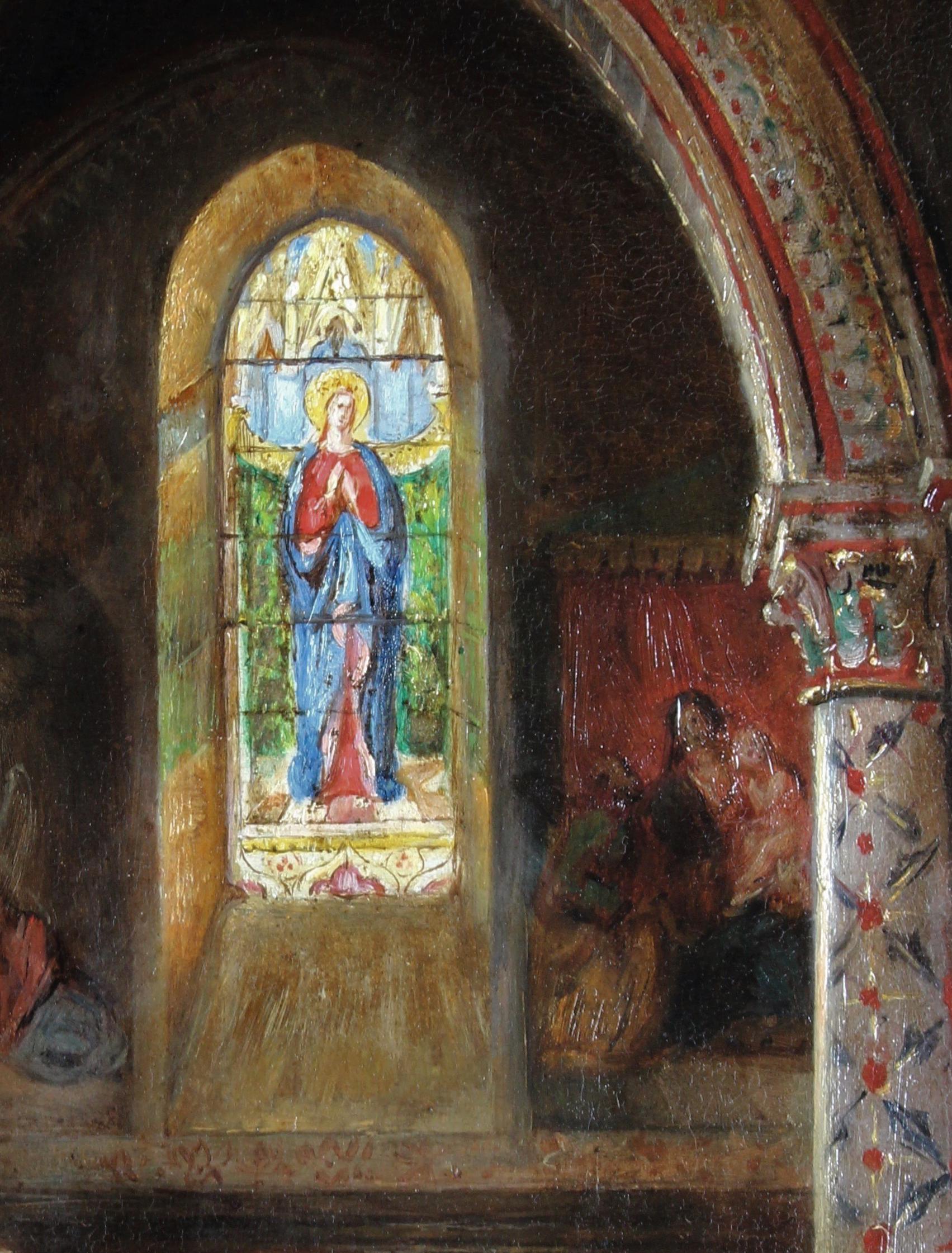 A chapel - Painting by Henri-Pierre Picou
