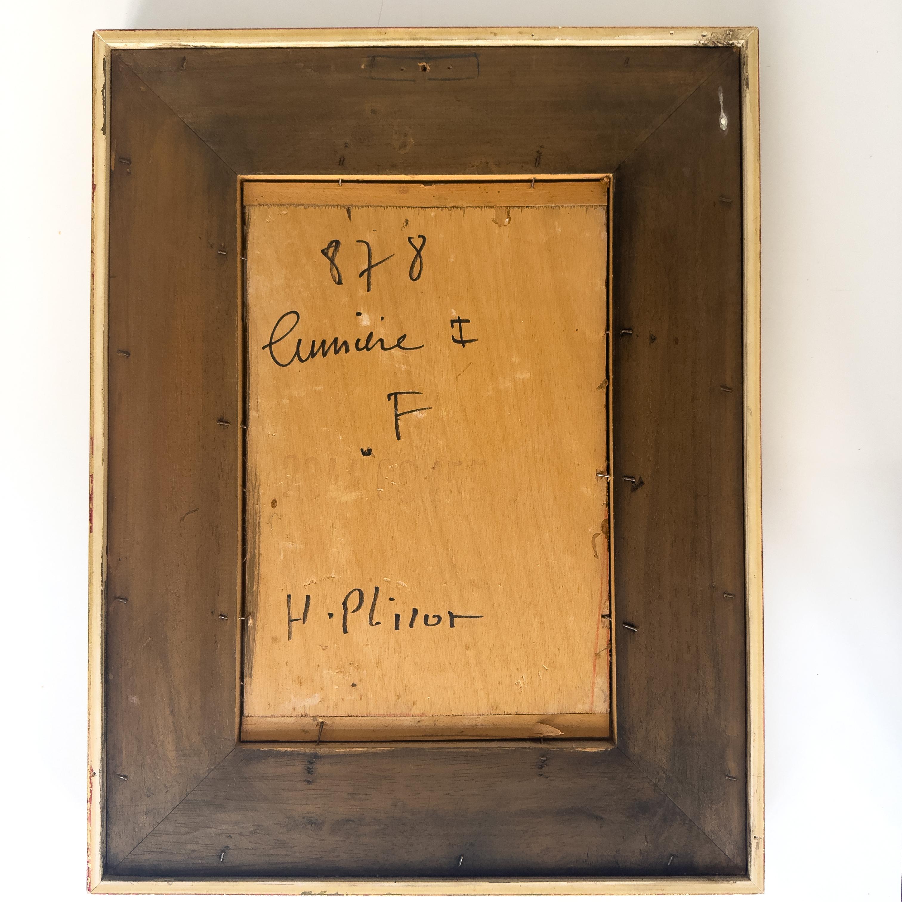 20ième siècle Henri Plisson, Carreau de céramique galvanisée sur panneau de bois, Design français du 20e siècle. en vente